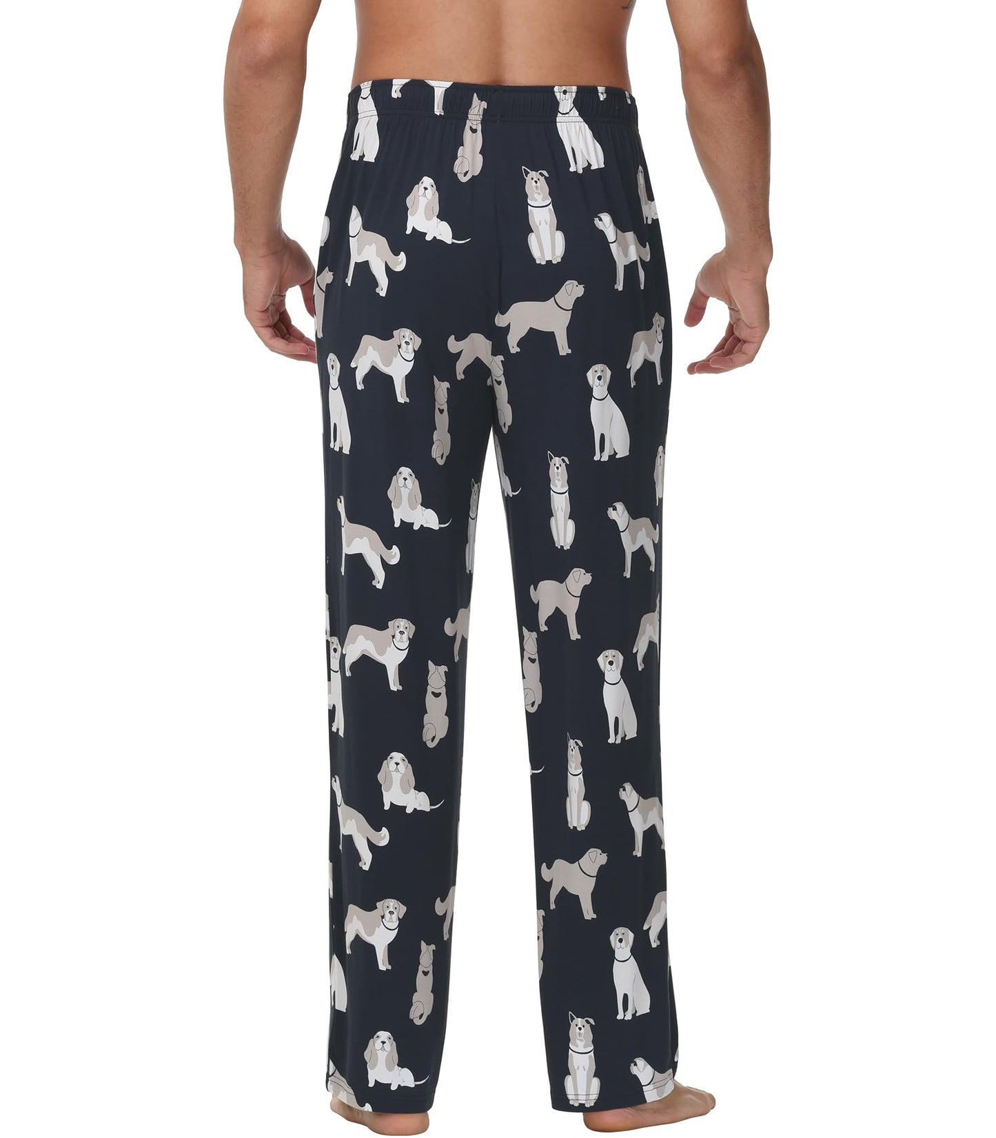 WiWi Bamboo Viscose Pajama Pants for Men Tall Sleep Bottoms Big Warm Long Pj Lightweight Lounge Sweatpants S-XXL, Dog, XX-Large