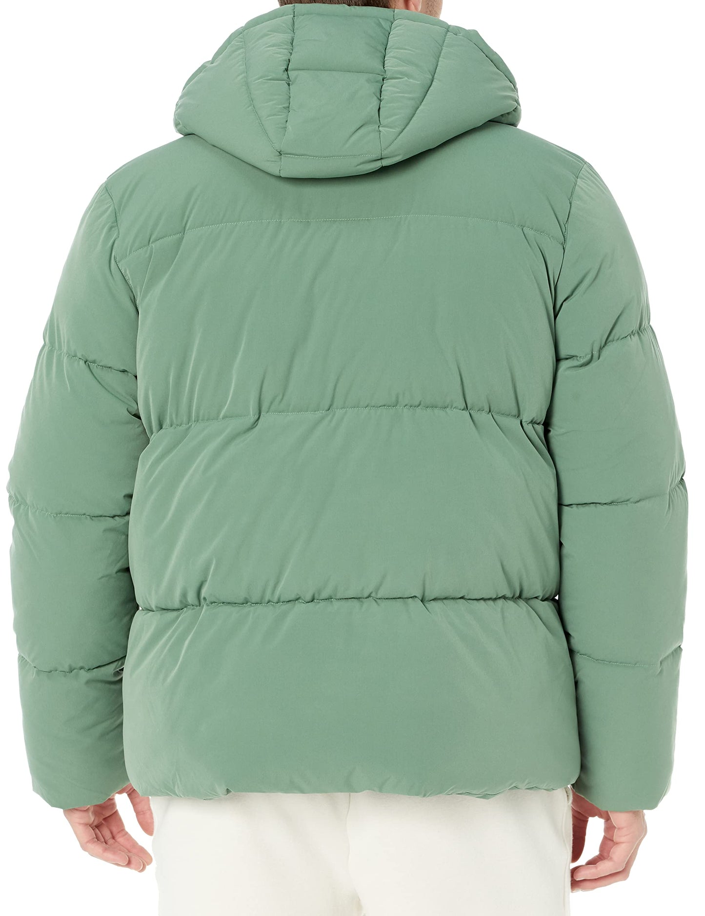 Amazon Essentials Men's Mid-Length Hooded Puffer Coat (Available in Big & Tall), Sage Green, 3X-Large Big Tall