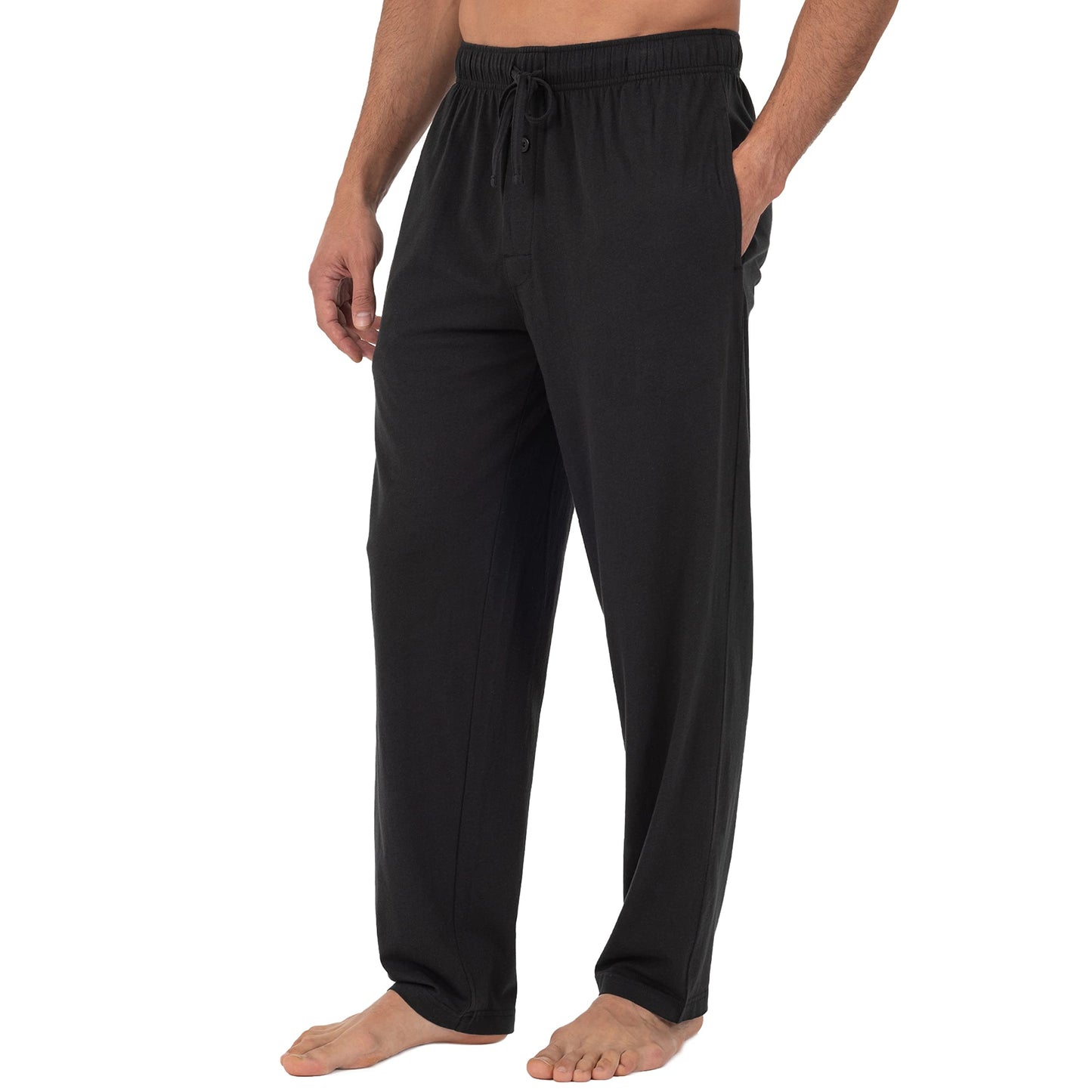 Fruit of the Loom Men's Extended Sizes Jersey Knit Sleep Pant (1-Pack), Black, X-Large Tall