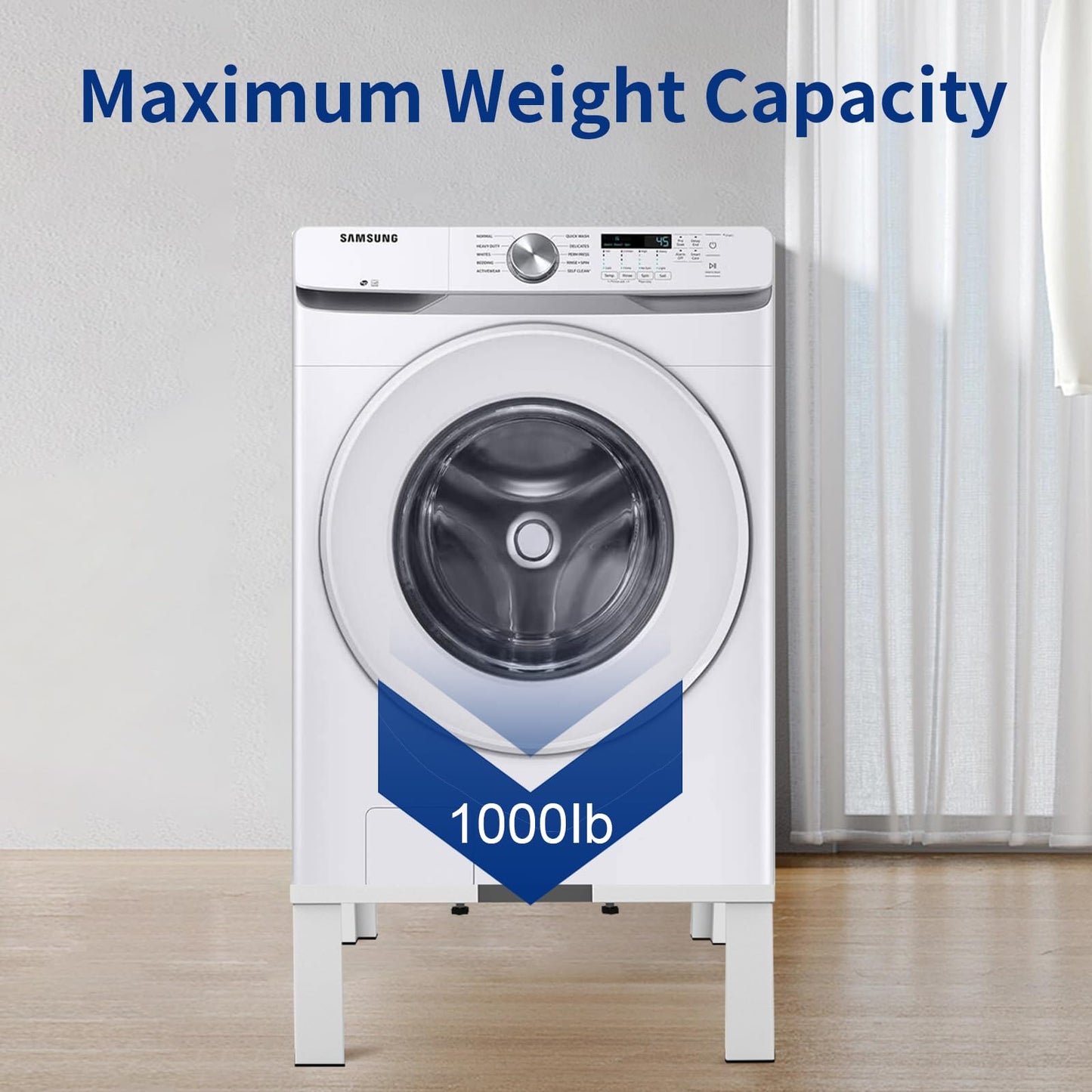 ANBase Heavy-Duty All Steel Laundry Pedestal 16" Height, Full size Universal Washing Machine Stand, Dryer Stand, Suitable for all Washer and Dryer Stand(White)