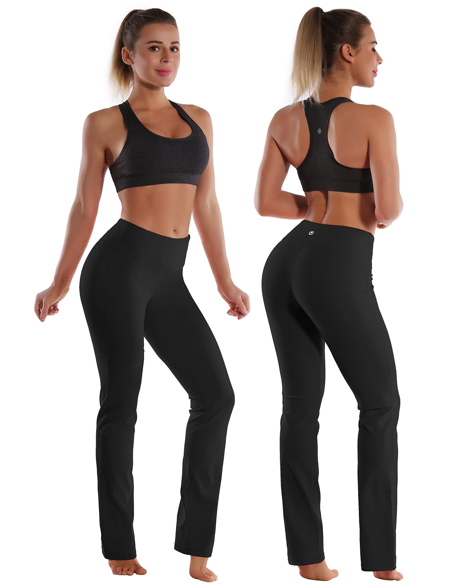 BUBBLELIME 29"/31"/33"/35" 4 Styles Women's Slim Fit Yoga Pants Tummy Control - Slim Fit_Black M_37" Inseam