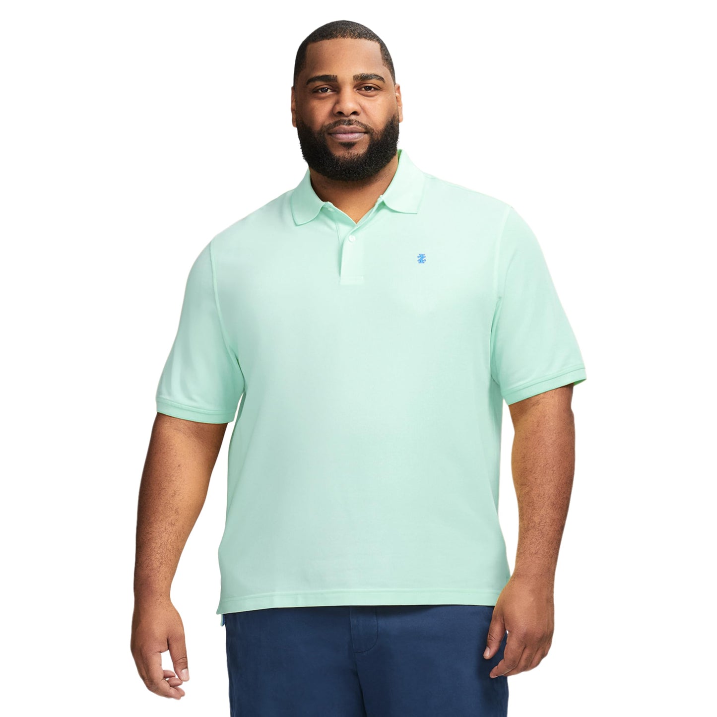 IZOD Men's Big and Tall Advantage Performance Short Sleeve Polo Shirt, Birds Egg Green, Large Tall