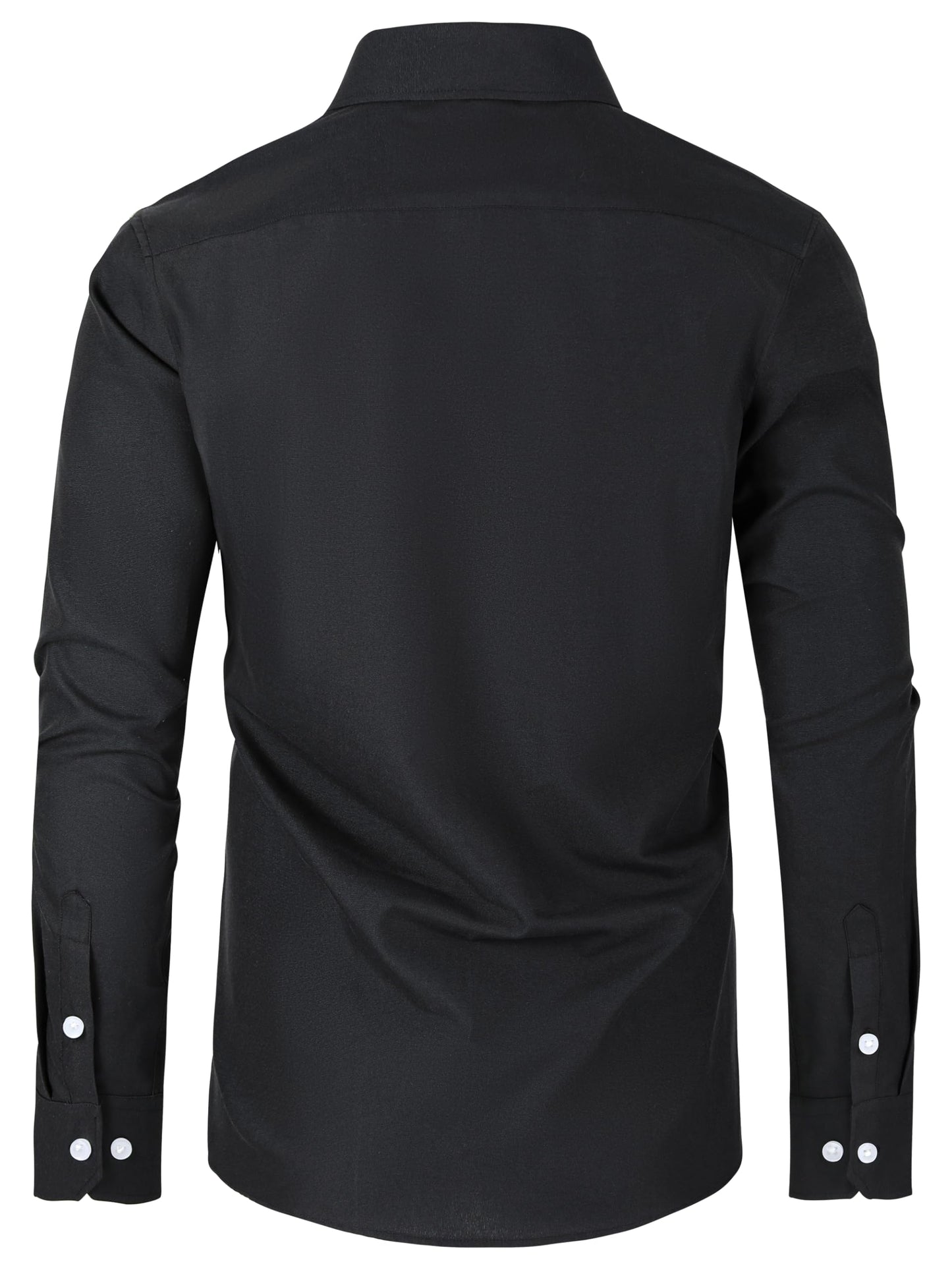 GIANZEN Black Mens Dress Shirt Long Sleeve Button Up Men Shirts Down Oxford Casual Men's Big and Tall Clothing for Oxfords Black Size XXXL Tall