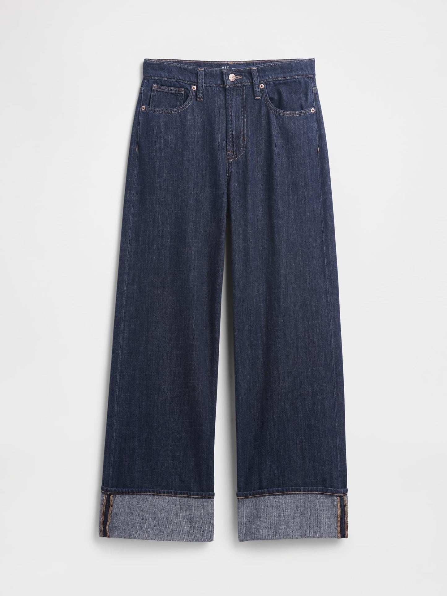 GAP Womens High Rise Wide Leg Jeans Dark Wash Indigo 119 29 Long