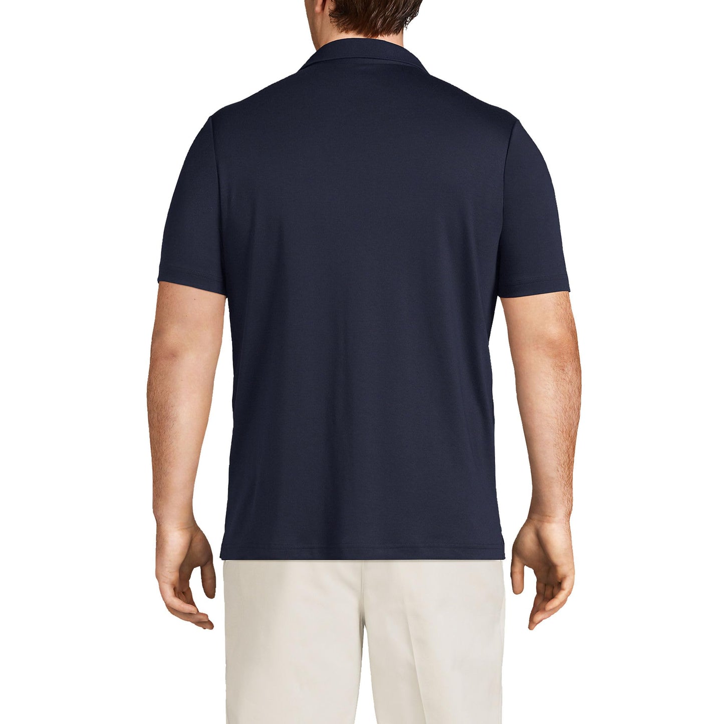 Lands' End Mens Short Sleeve Pocket Supima Polo Radiant Navy Tall X-Large
