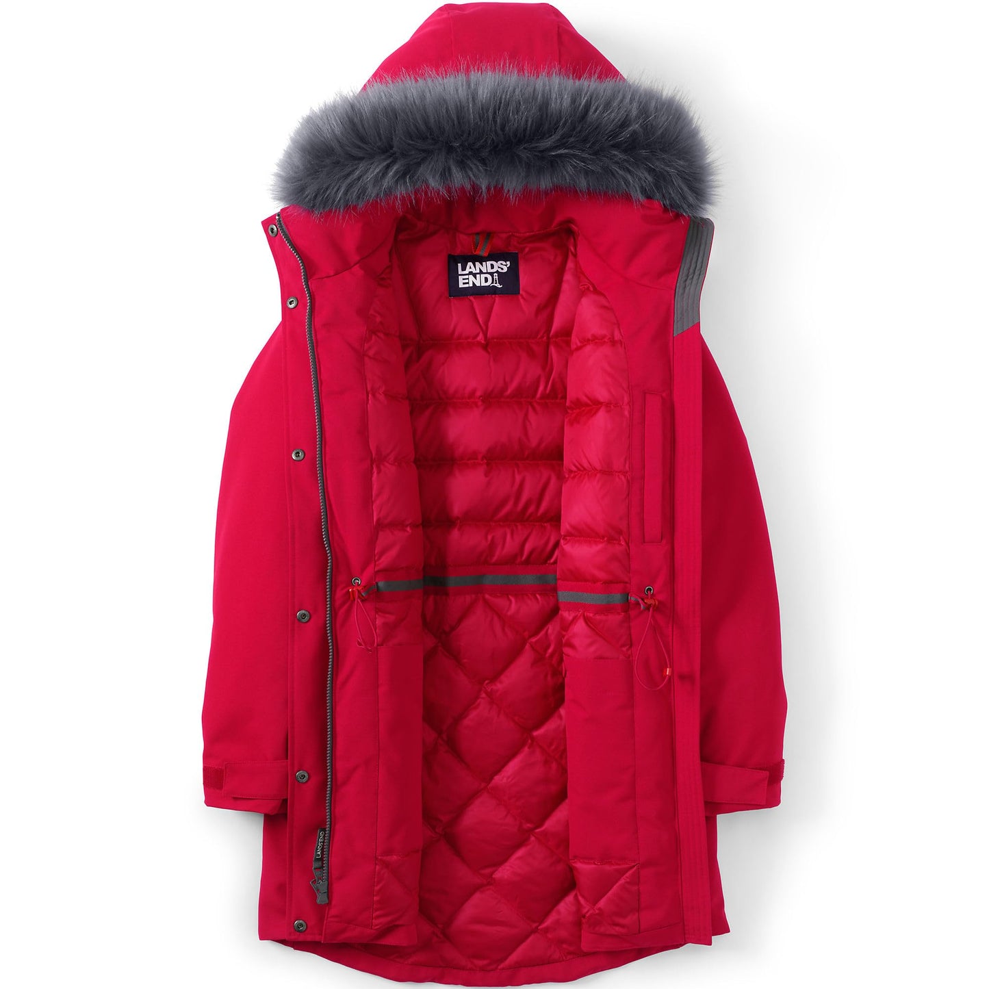 Lands' End Womens Expedition Down Parka Rich Red Tall Small