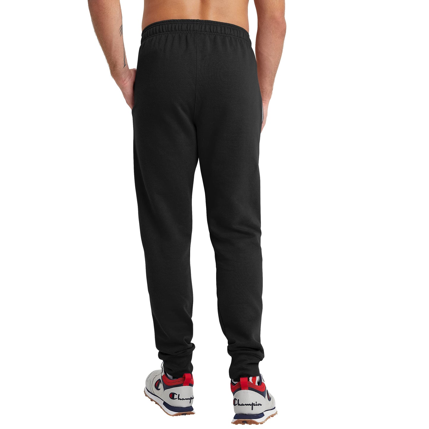 Champion Men's Fleece Joggers, Sweatpants, Standard Fit, Midweight, C, Available in Regular and Big, Black-Classic Script Logo, 3X-Large Tall