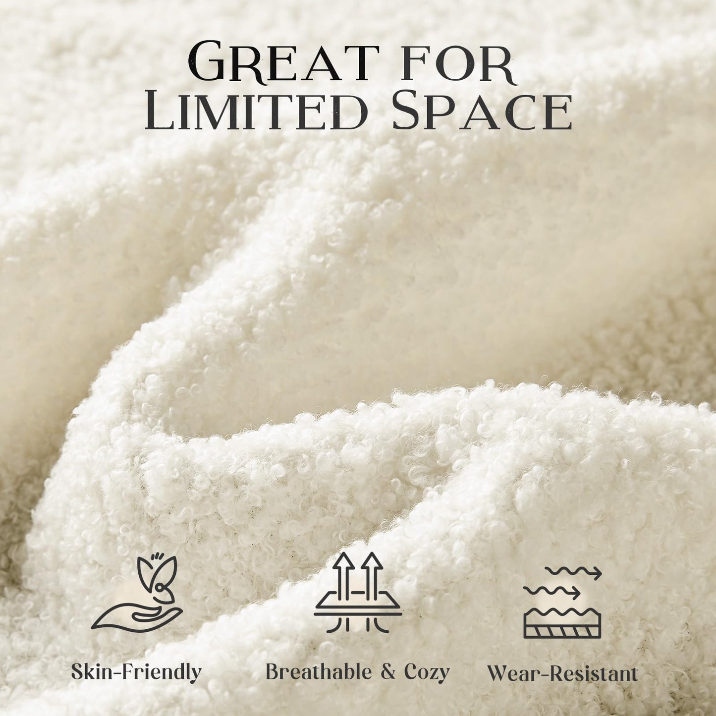 Couches for Living Room, 38” Cloud Couch in Soft Teddy Fleece, Removable Cover, Easy Assembly, Modern Sofa for Living Room/Bedroom/Office/Apartment, Beige