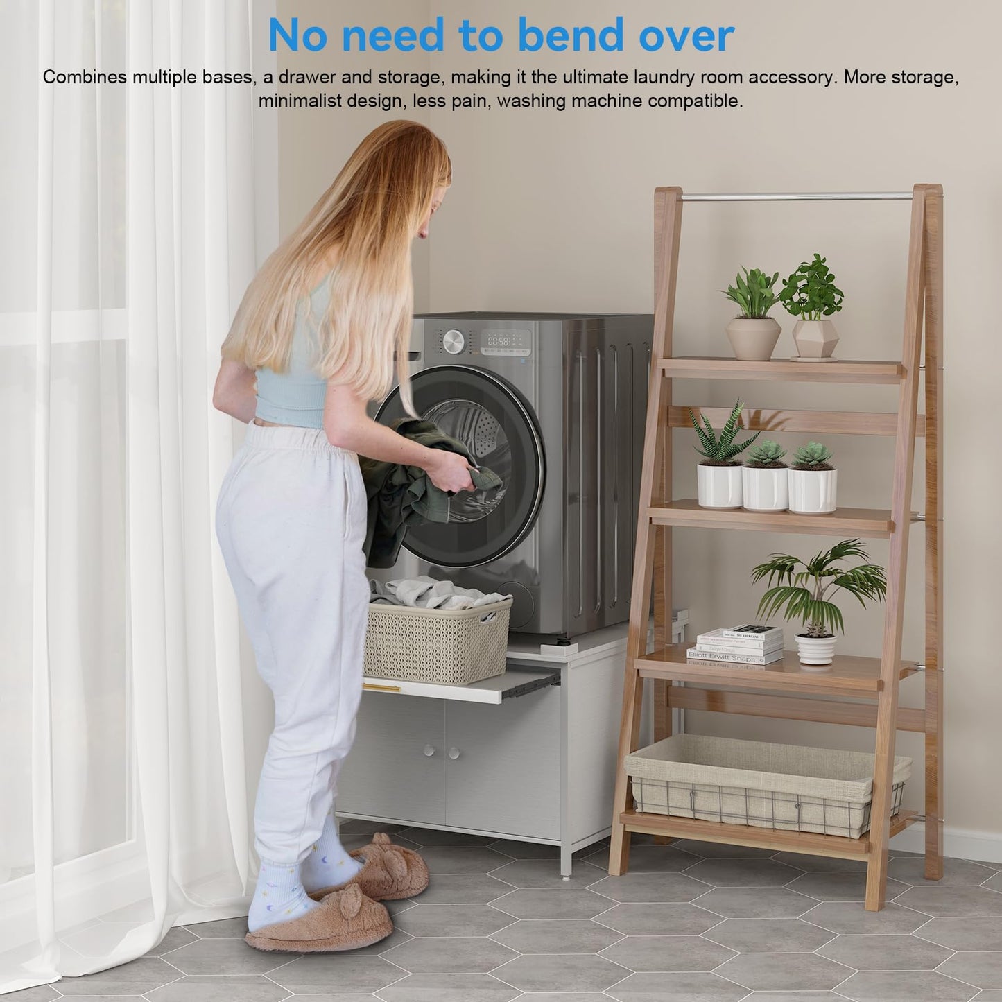 2 Pack Laundry Pedestal for Washer and Dryer, Heavy Duty 29" Universal Washing Machine Stand with Adjustable Feet and 4 Panel Corner, 700LB Capacity, Fit Anti-Vibration Design, White, Set of 2