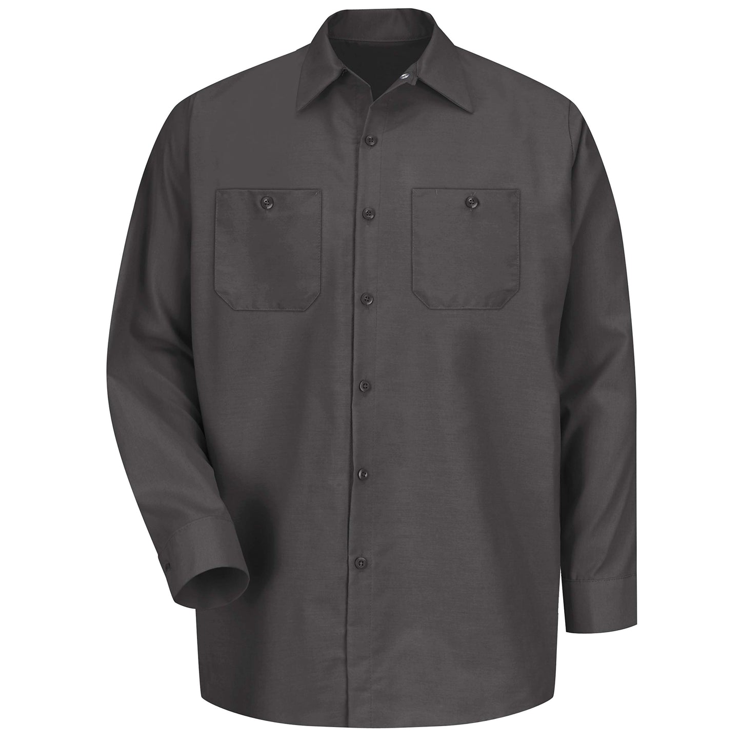 Red Kap Men's Size Industrial Work Shirt, Regular Fit, Long Sleeve, Charcoal, Large/Tall