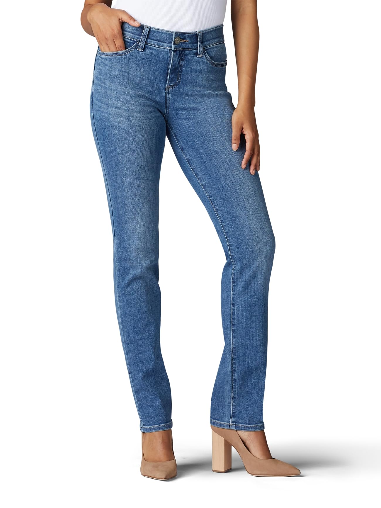 Lee Women's Ultra Lux Comfort with Flex Motion Straight Leg Jean Juniper 14 Long