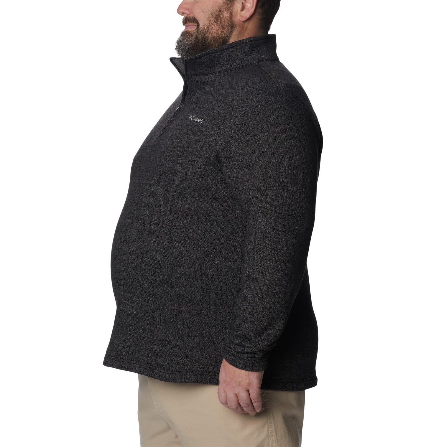 Columbia Men's Great Hart Mountain III Half Zip, Black Heather, Large Tall
