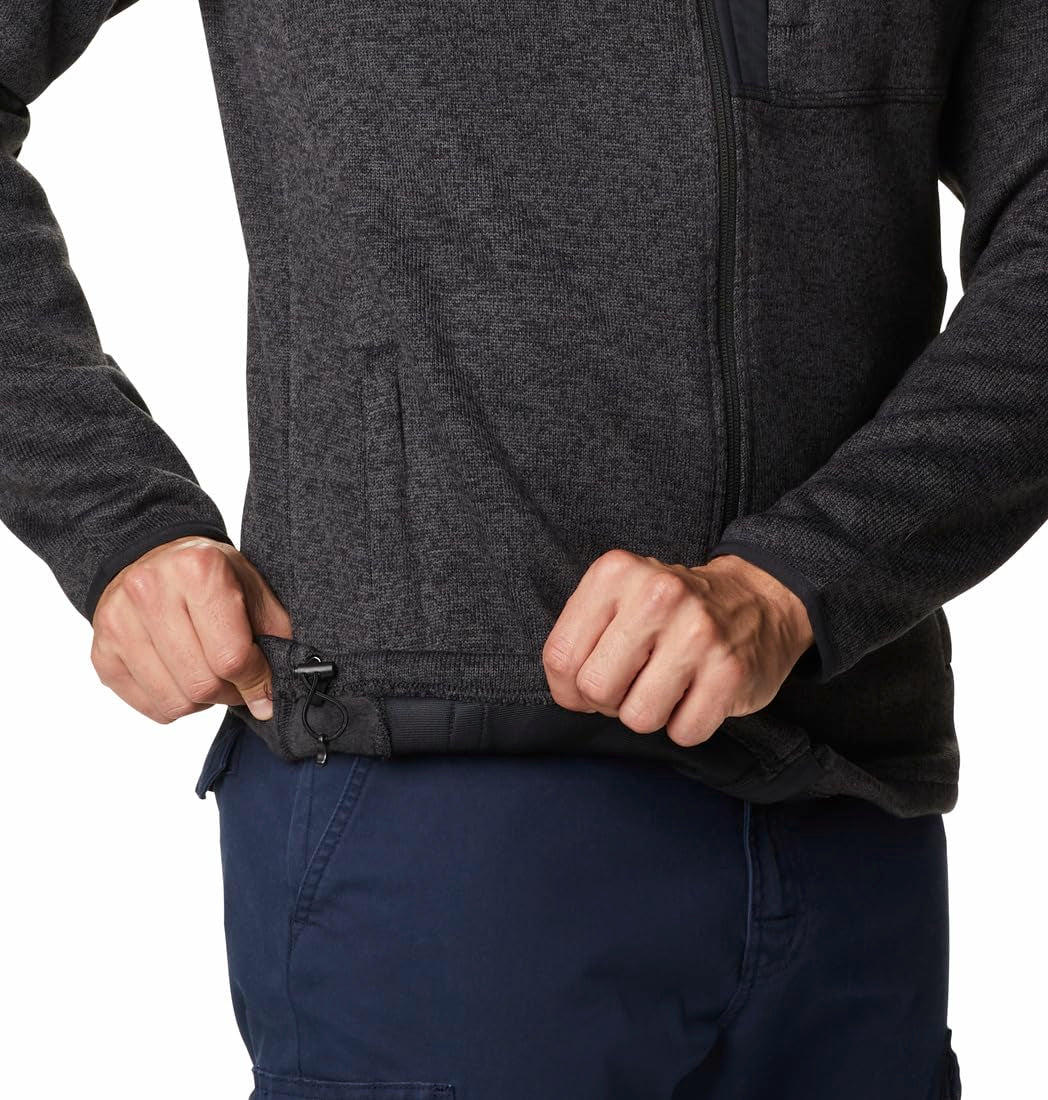 Columbia Men's Big & Tall Sweater Weather Full Zip, Black Heather, 3X Tall