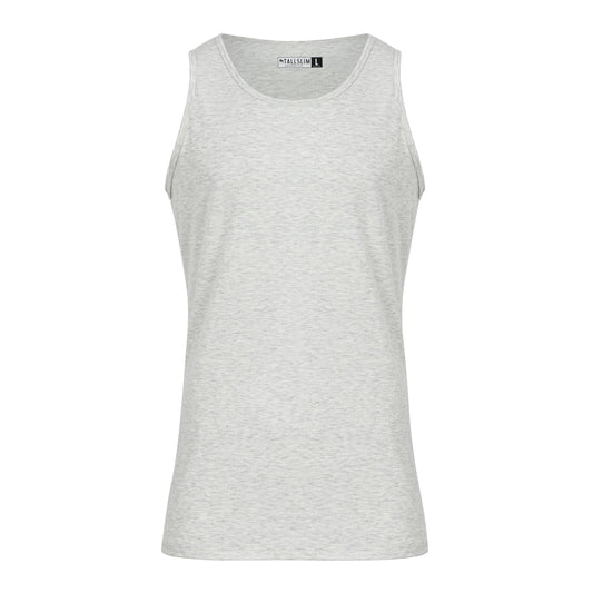 Men's Tall Slim-Fit Orginal Tank Top Shirt, Soft Polyester Blend Long Tee (Tall, X-Large, Sand Gray)