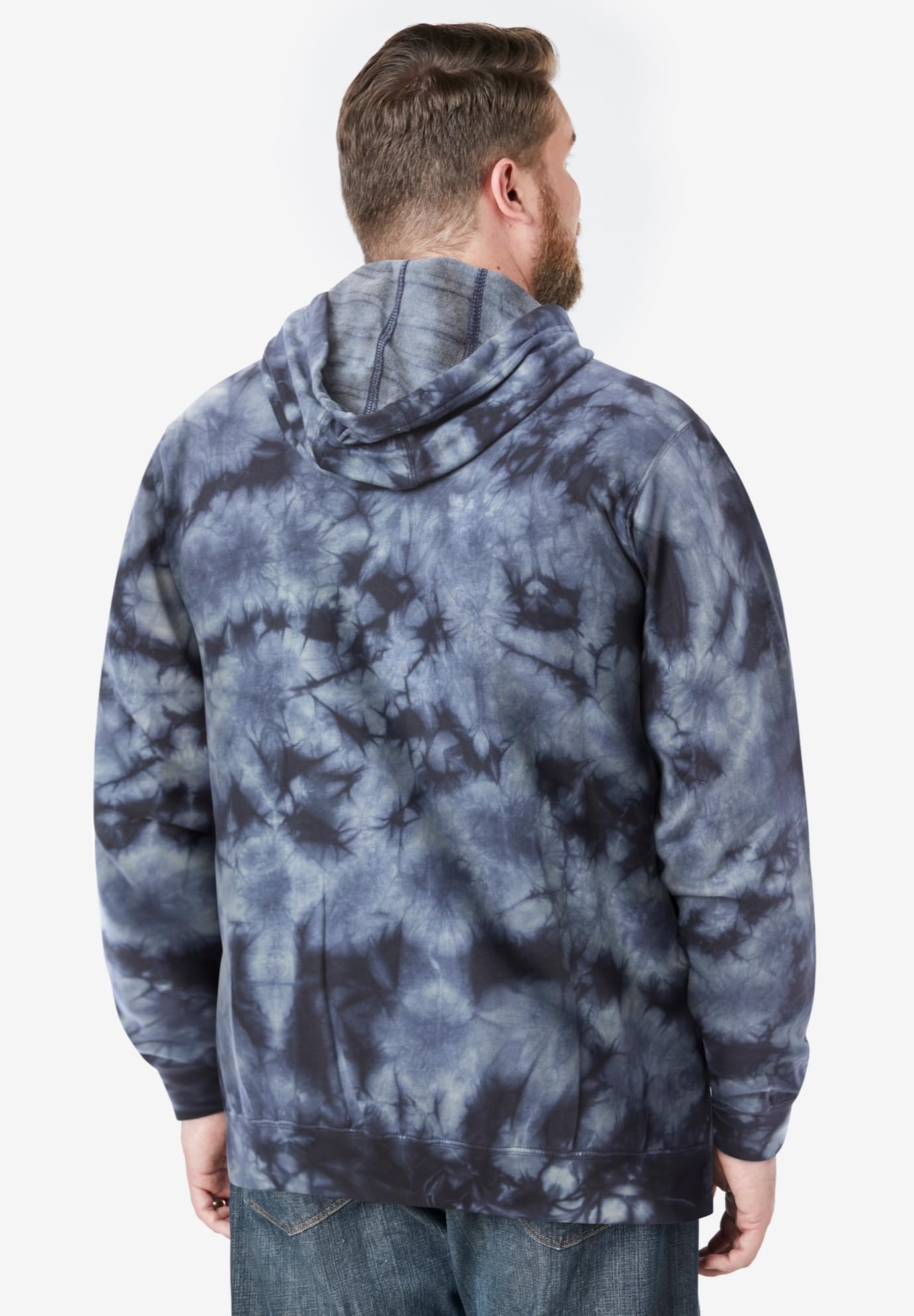 KingSize Men's Big & Tall Fleece Pullover Hoodie - XL, Navy Marble