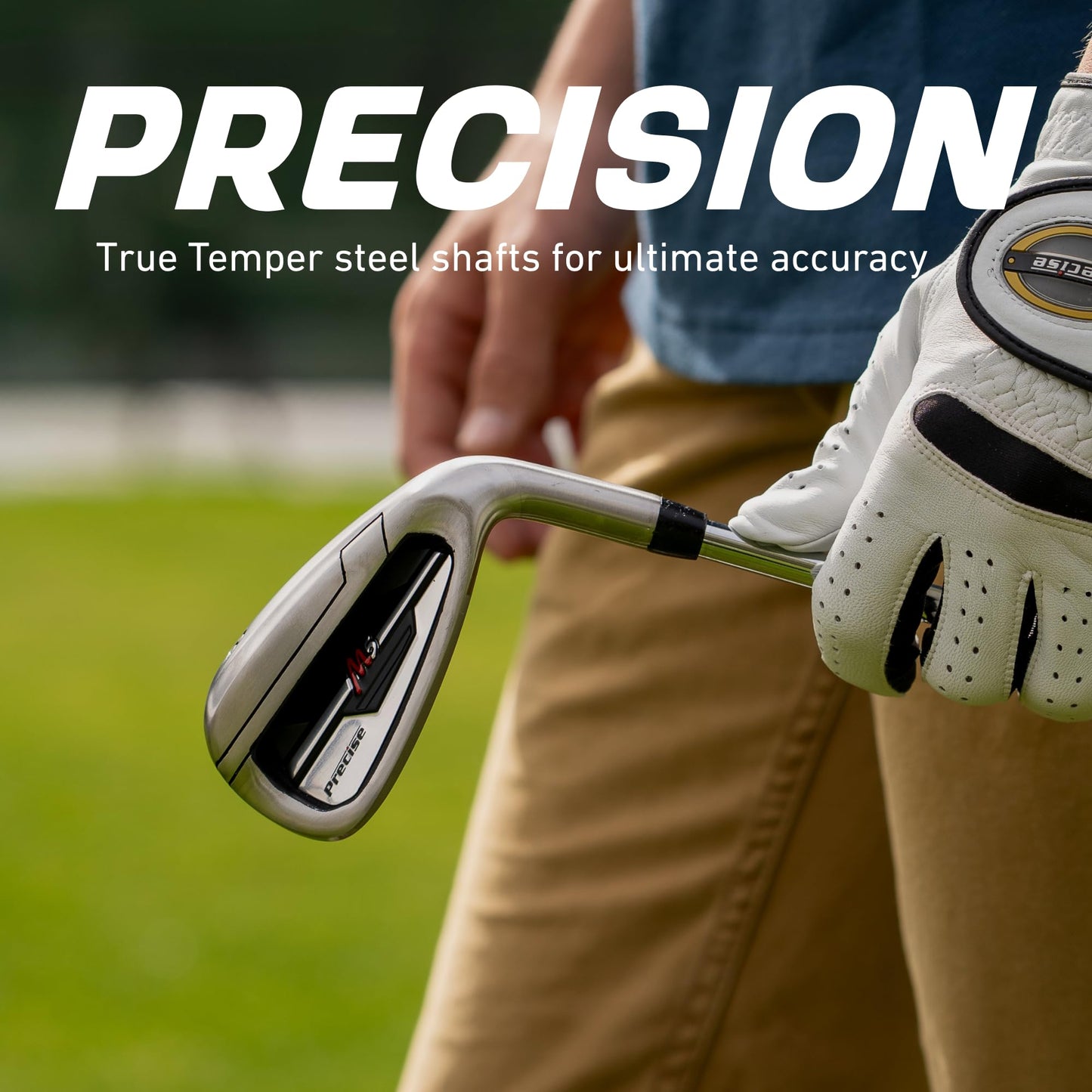 Precise M5 Golf Clubs Set for Men | Lighweight Graphite & True Temper Stainless Steel Shafts w/Precise Alignment Putter & Stand Bag | Left/Right Hand Options & Regular/Tall Complete Golf Club Sets