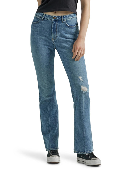 Wrangler Women's High Rise Bold Boot Jean, Sky Valley, 12-34
