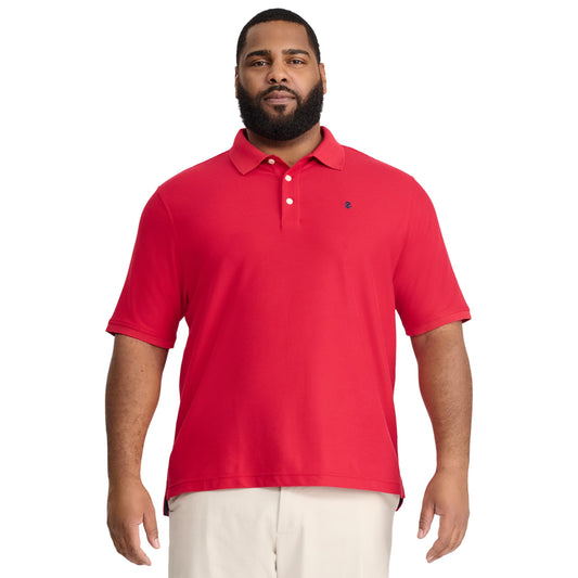 IZOD Men’s Big-and-Tall Advantage Performance Short-Sleeve Solid Polo Shirt, Real Red, 5X-Large