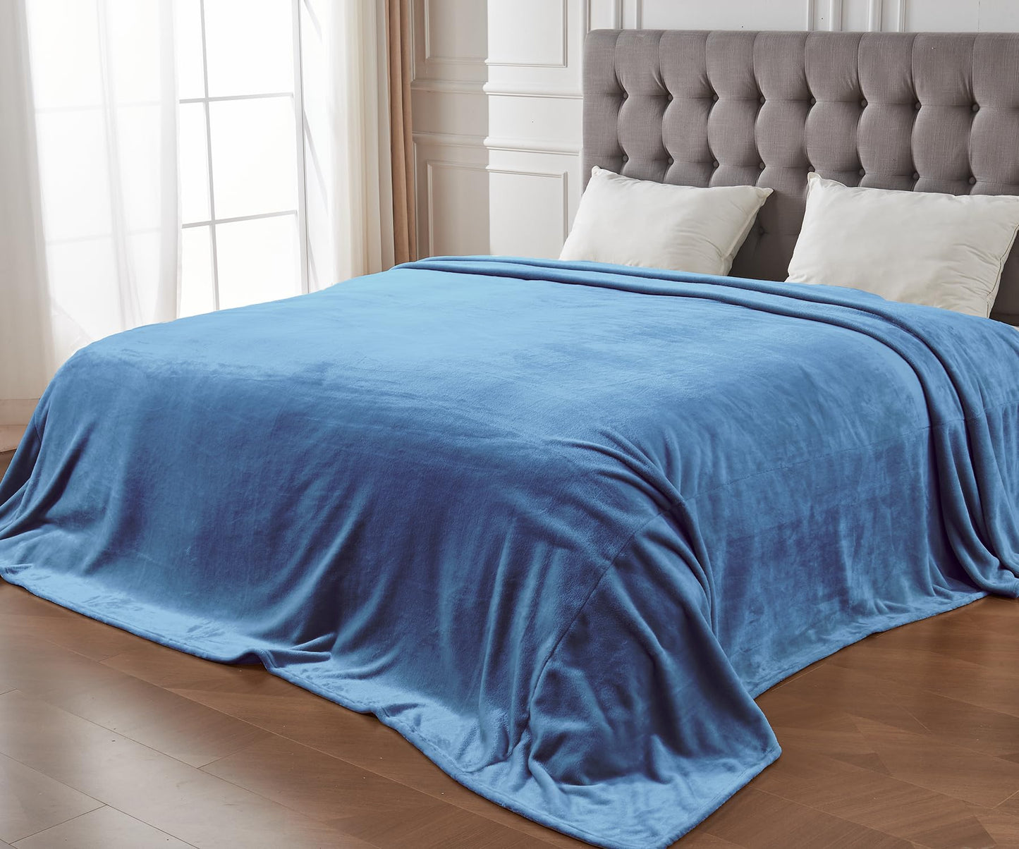 Edenleaf Big Oversized Soft Blanket, Giant Fleece Companion 120x120, California King Warm Blanket for Whole Family, Bed, Sofa, Couch, Travel, Camping 120x120 Sky Blue