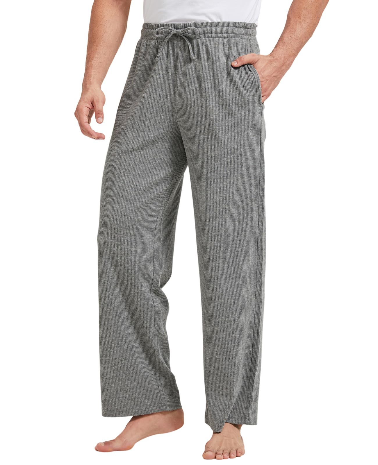 TTZ 34/36 Inseam Mens Tall Pajama Pants Waffle Pj Lounge Sleep Pants for Tall Men-LT