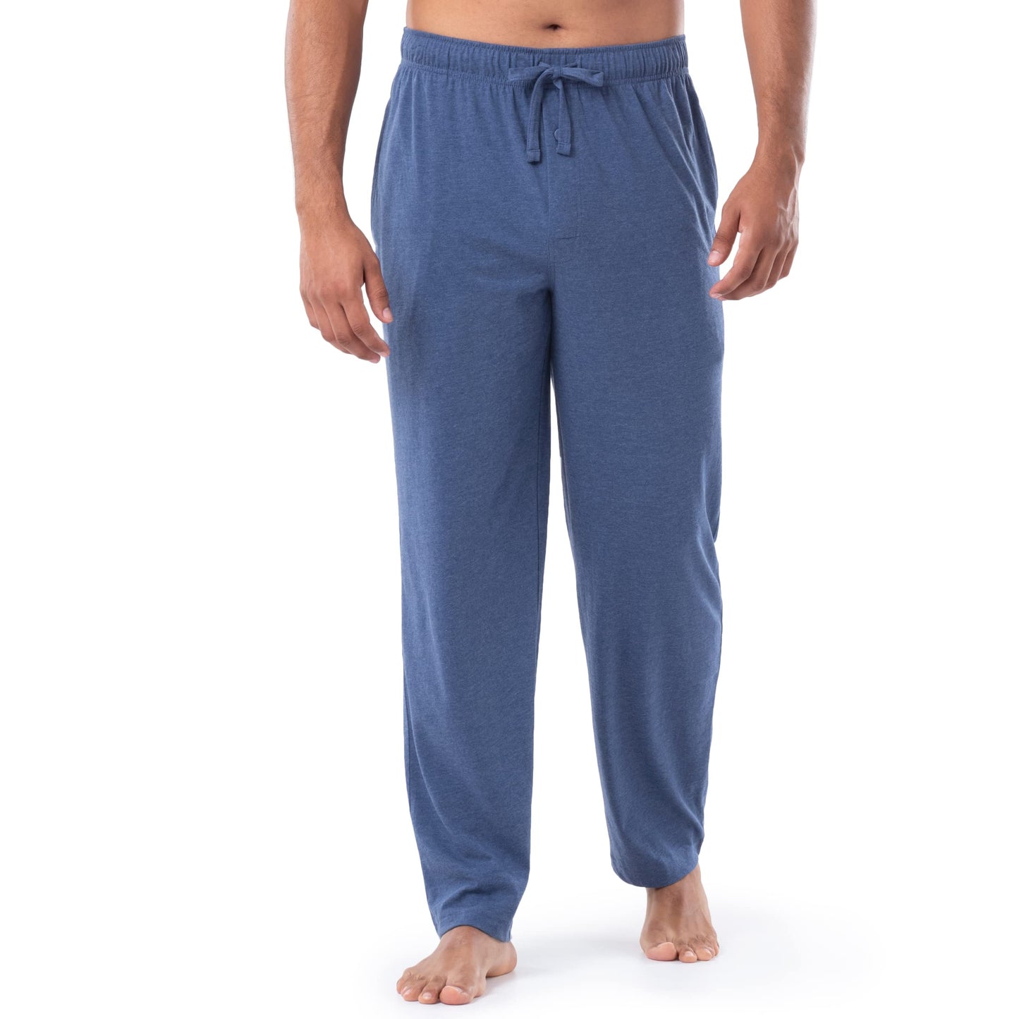 Fruit of the Loom Men's 1-Pack Extended Sizes Jersey Knit Sleep Pant (1 & 2 Packs), Navy Heather, Large Tall