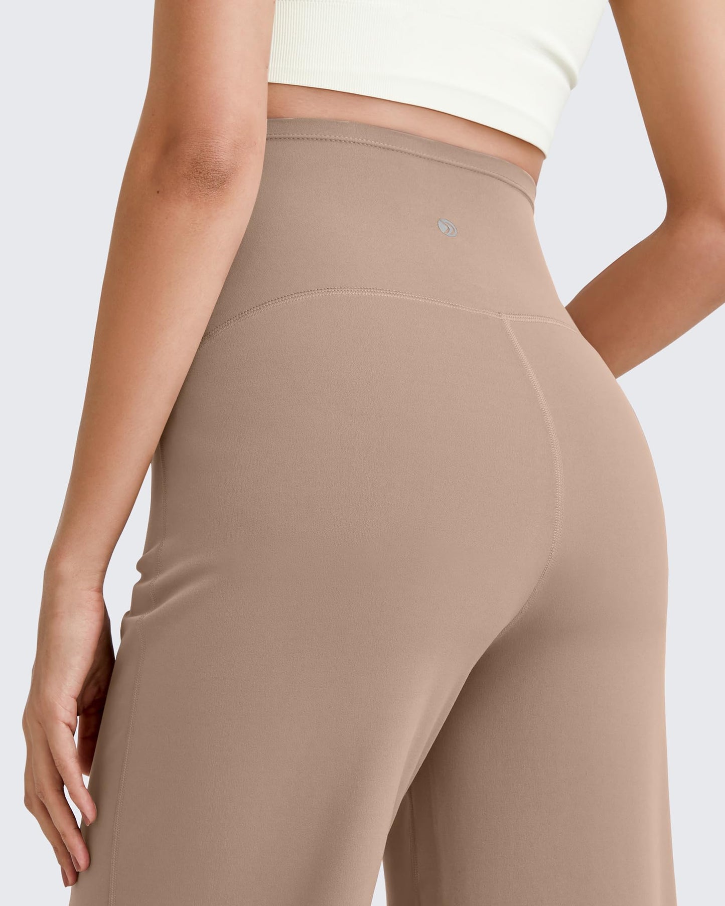 G4Free Maternity Clothes Wide Leg Yoga Pants Over The Belly Business Casual Pregnancy Dress Trousers for Lounge Work(Toffee,XS,32")