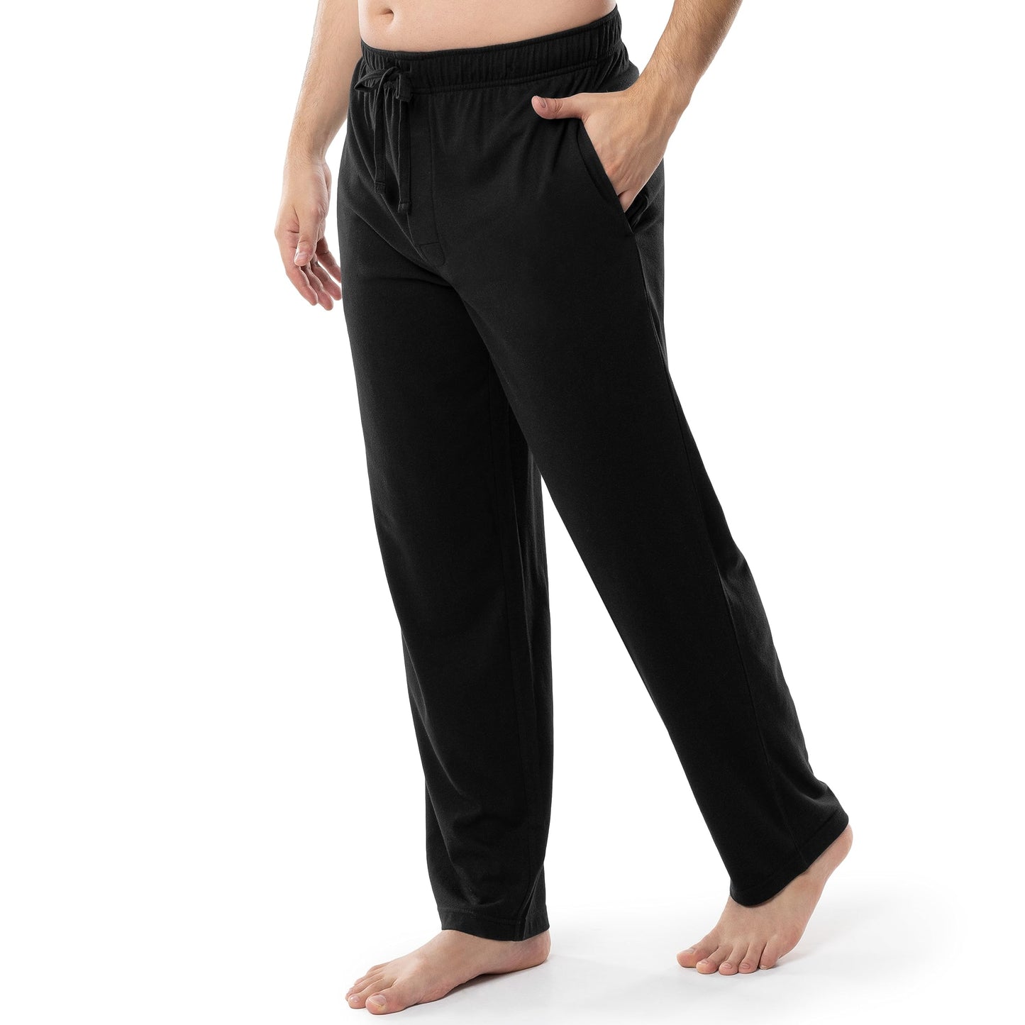IZOD Men's Jersey Knit Sleep Pant, Black, Large Tall