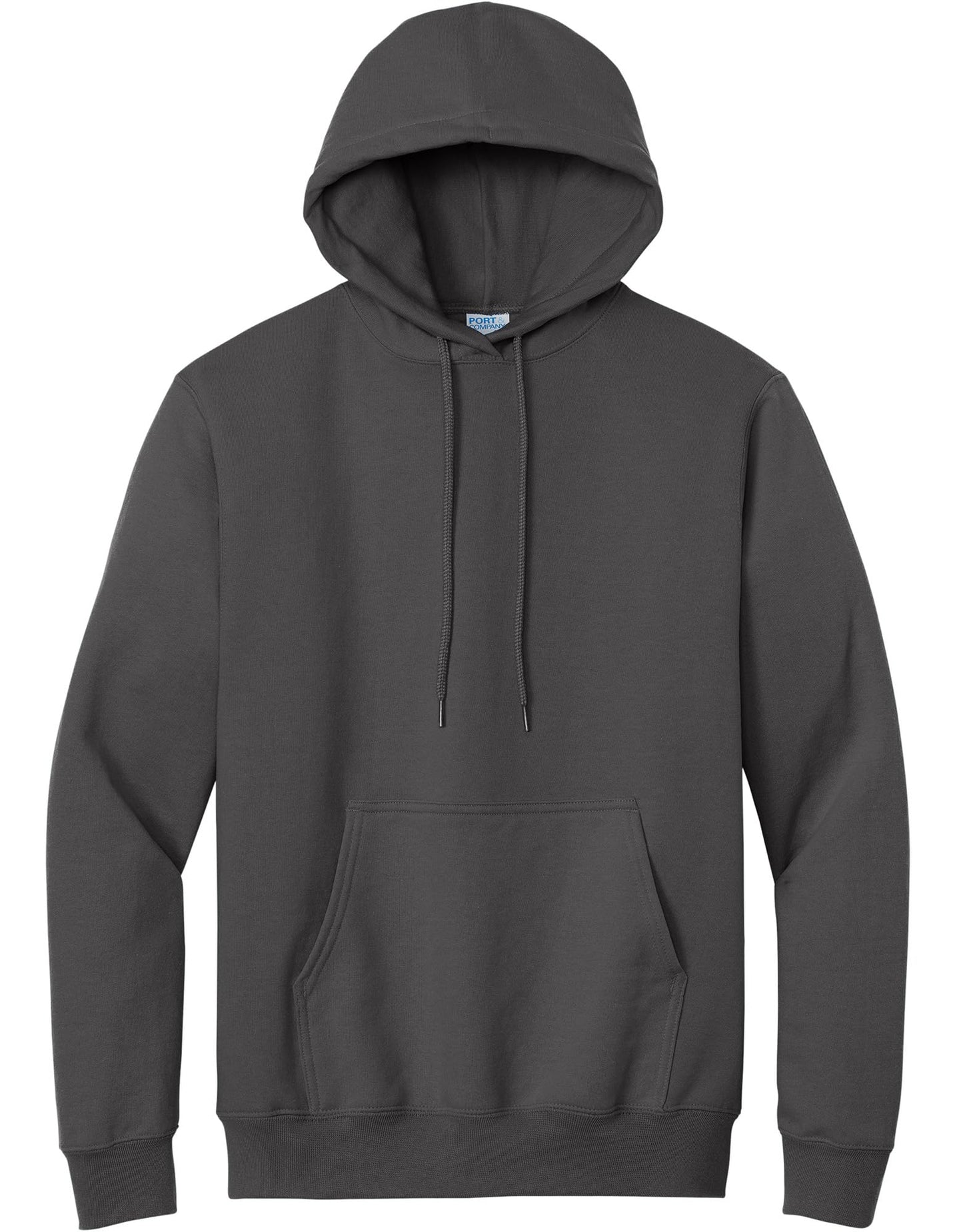 Port & Co TALL Essential Fleece Pullover Hooded Sweatshirt-PC90HT-4XLT-Charcoal