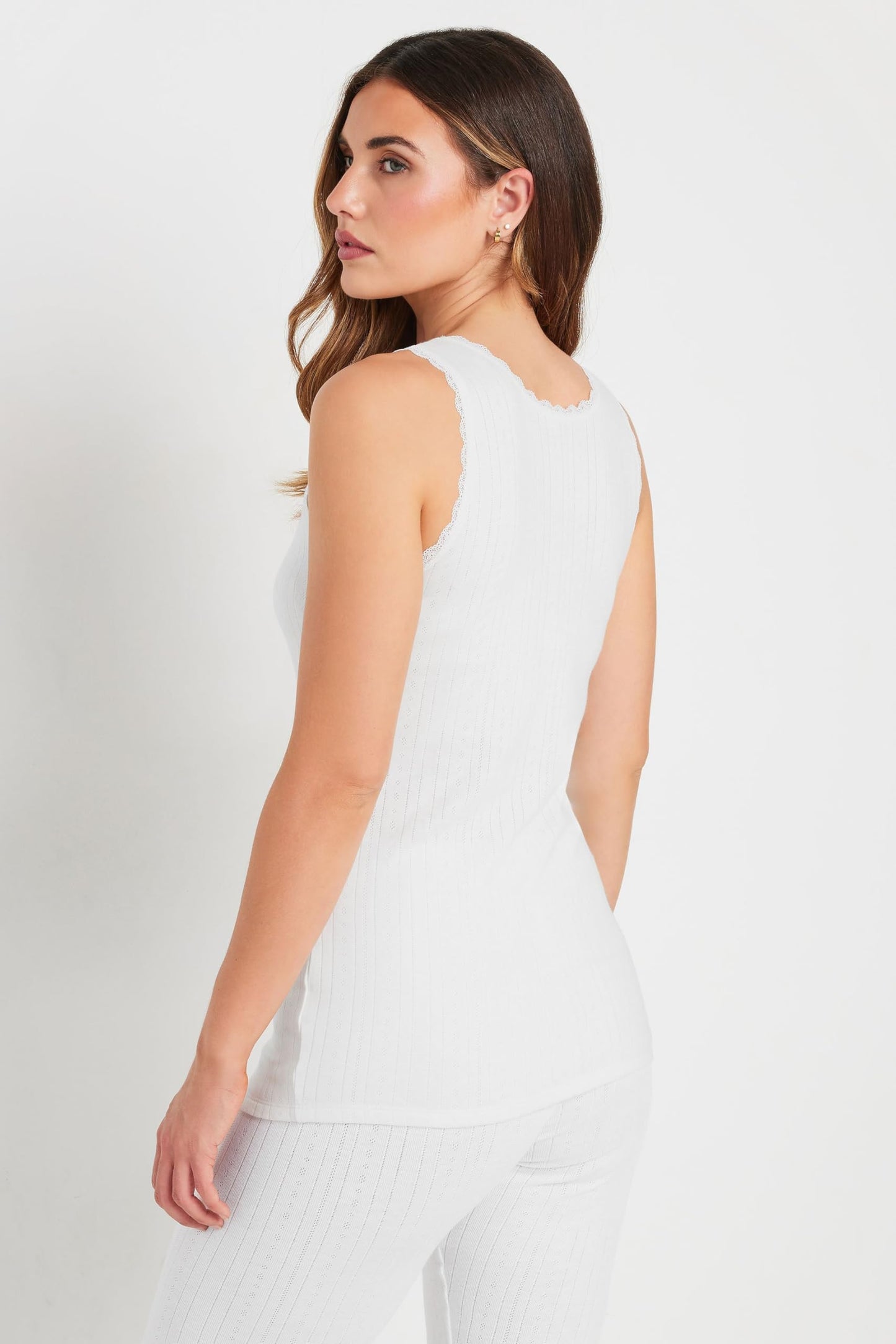 Long Tall Sally Lts Tall Women's Thermal Undershirt Top White 14-16