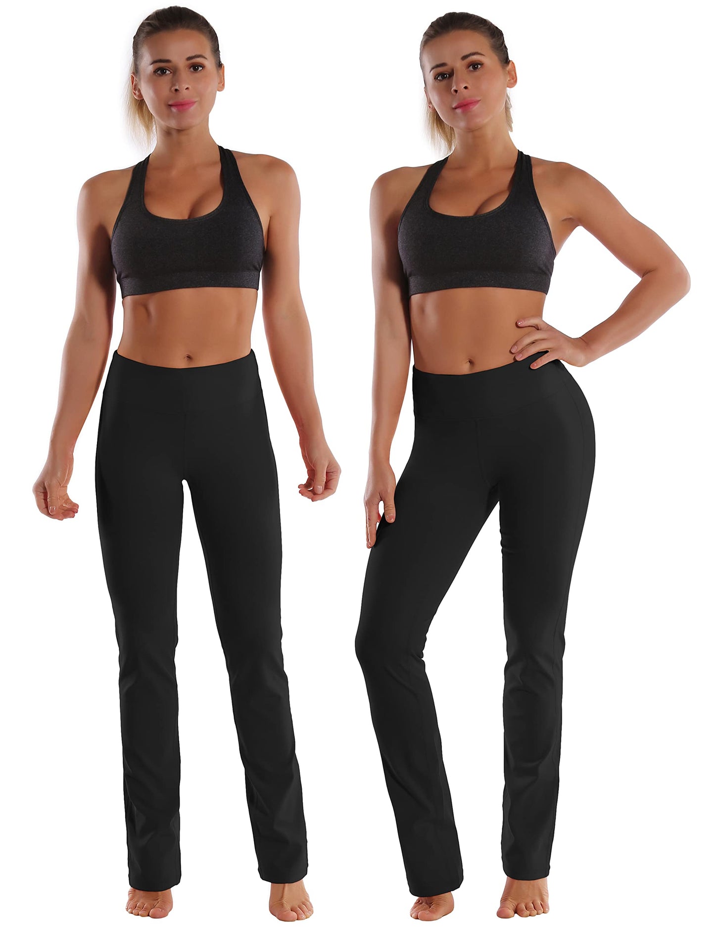 BUBBLELIME 29"/31"/33"/35" 4 Styles Women's Slim Fit Yoga Pants Tummy Control - Slim Fit_Black M_37" Inseam