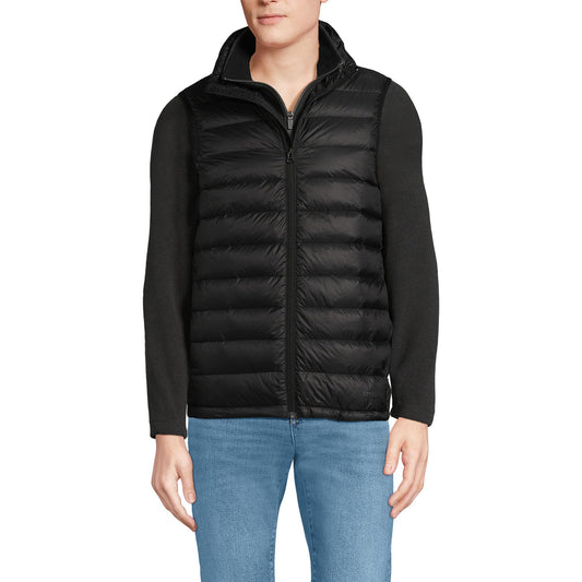 Lands' End Mens Wanderweight Down Vest Black Tall Medium