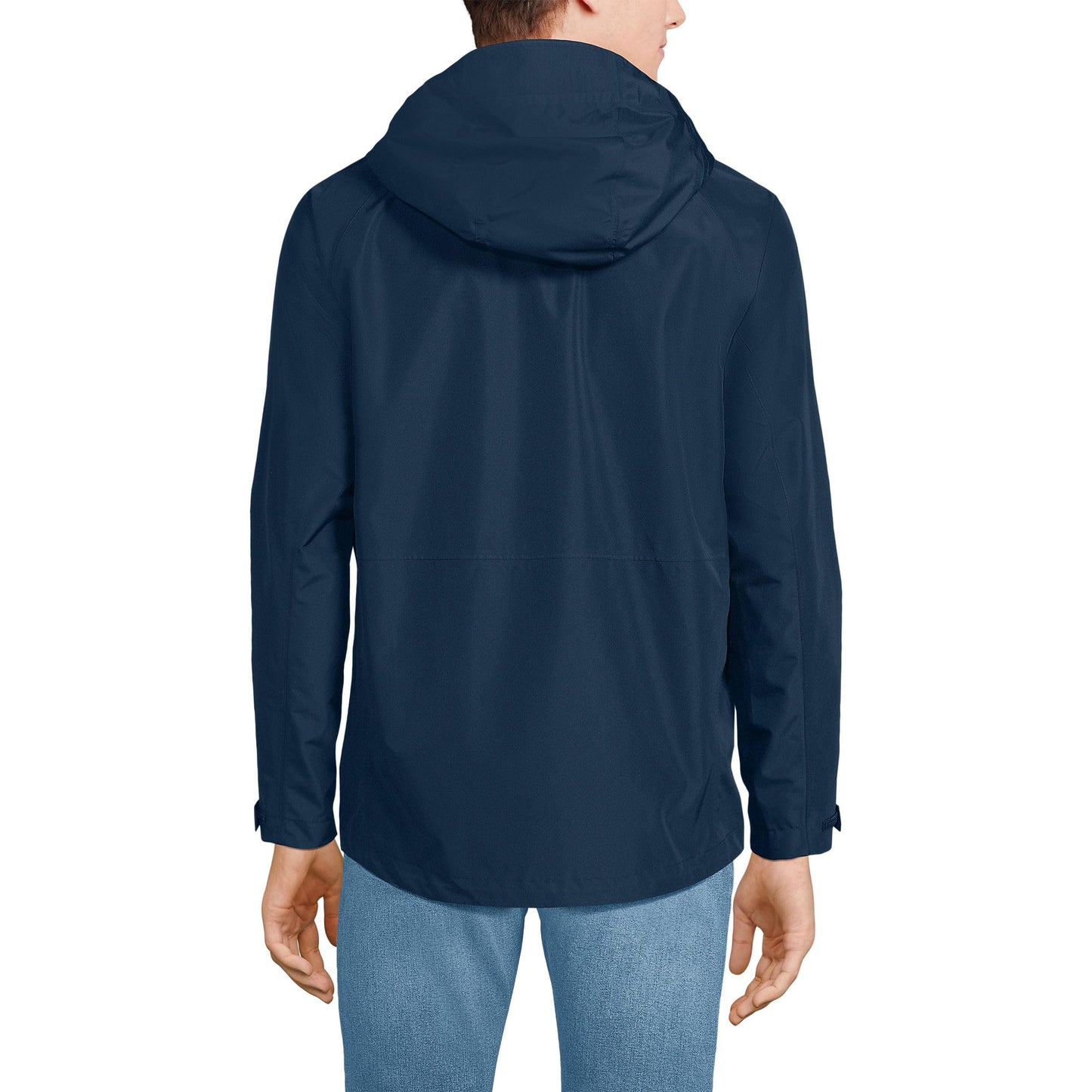 Lands' End Mens 2 5L Waterproof Packable Rain Jacket Radiant Navy Tall Large