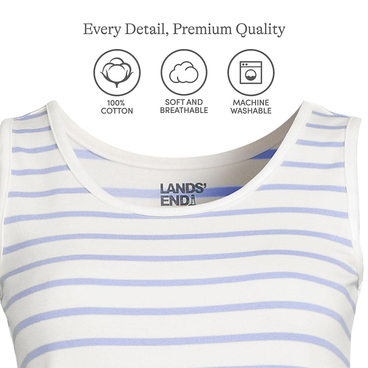 Ivory/Periwinkle Breton Stripe