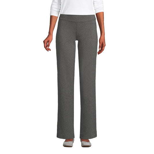 Lands' End Womens Starfish Straight Pants Charcoal Heather Tall Small