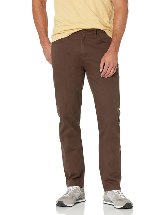 Amazon Essentials Men's Chinos, Athletic Fit, Work Pants, 5-Pocket, Comfort Stretch, Brown, 34W x 36L