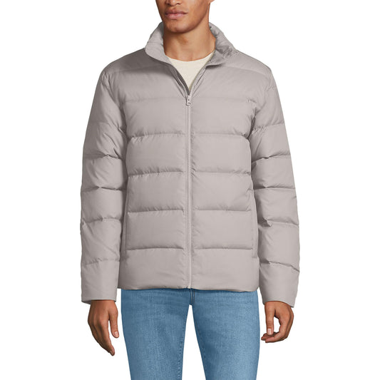 Lands' End Men's Tall Max 600 Down Puffer Jacket Large Birch Gray