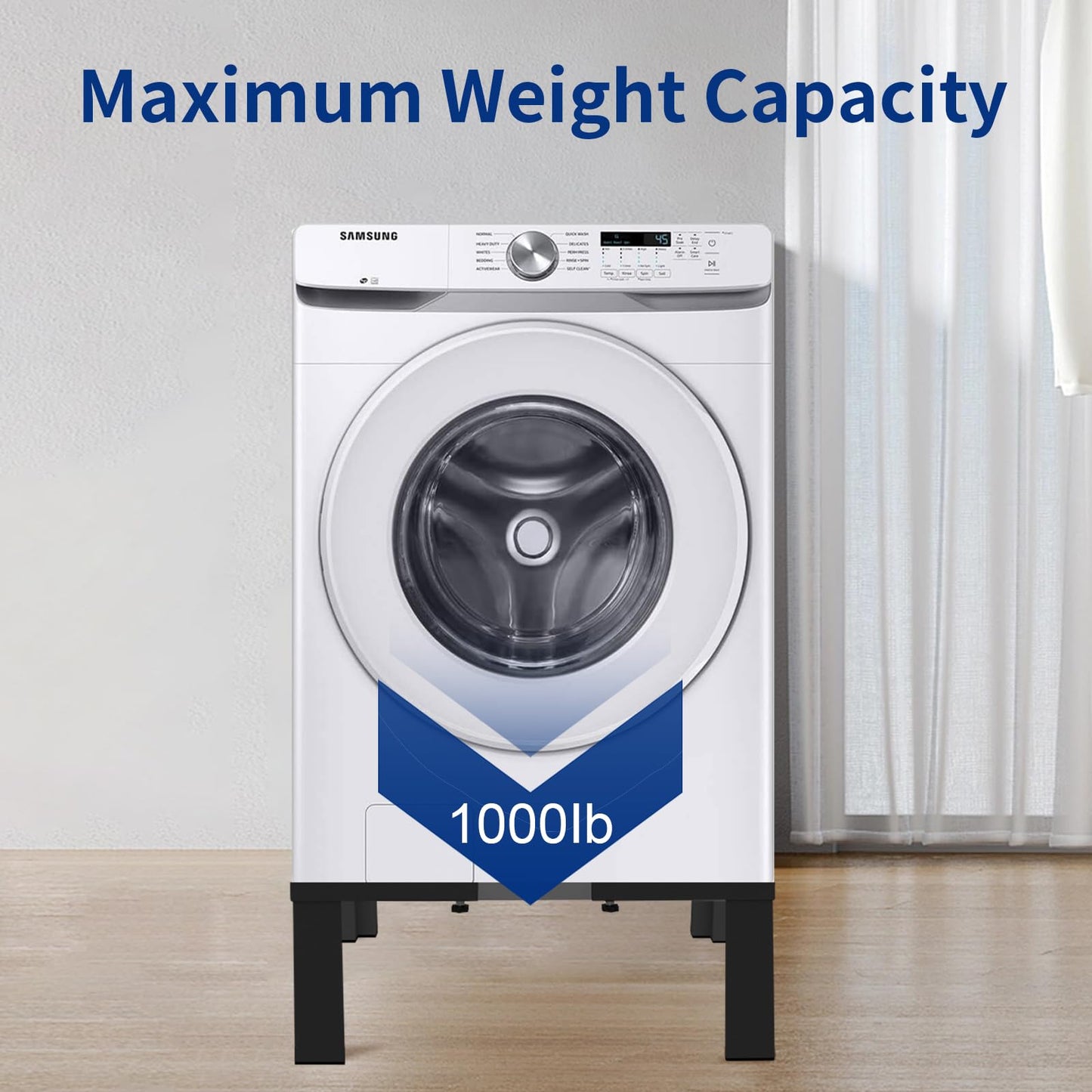 ANBase Heavy-Duty All Steel Laundry Pedestal 16" Height, Full size Universal Washing Machine Stand, Dryer Stand, Suitable for all Washer and Dryer Stand (Black)