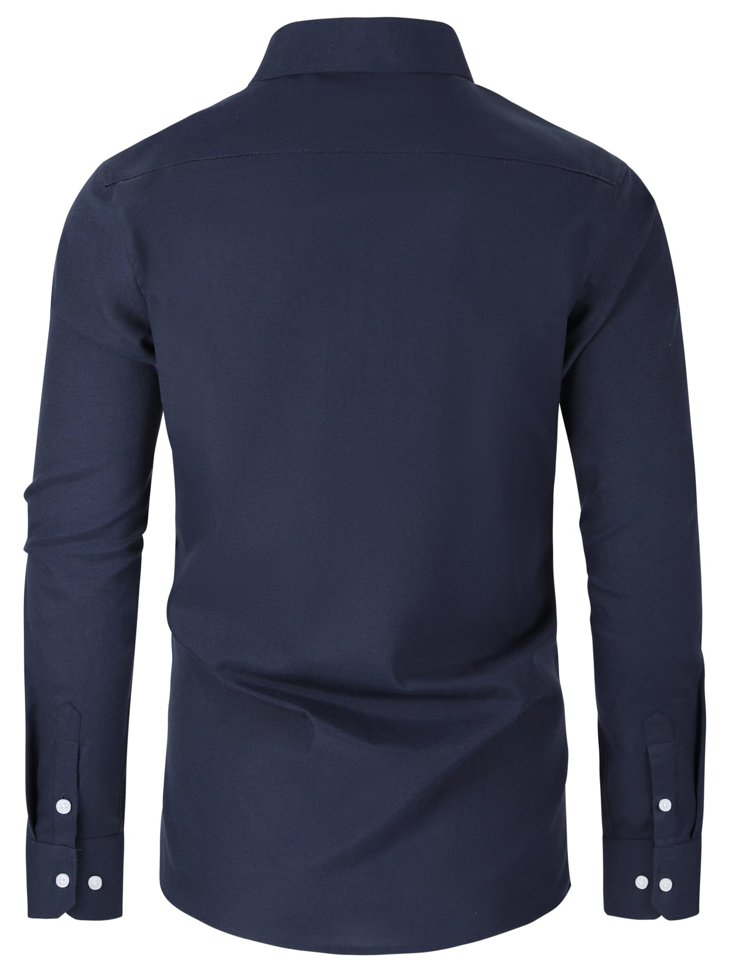 GIANZEN Navy Button Down Shirt Men Blue Mens Dress Long Sleeve Men's Oxford Shirts Clothing Untucked for Big and Tall Navy Blue Size XL Tall