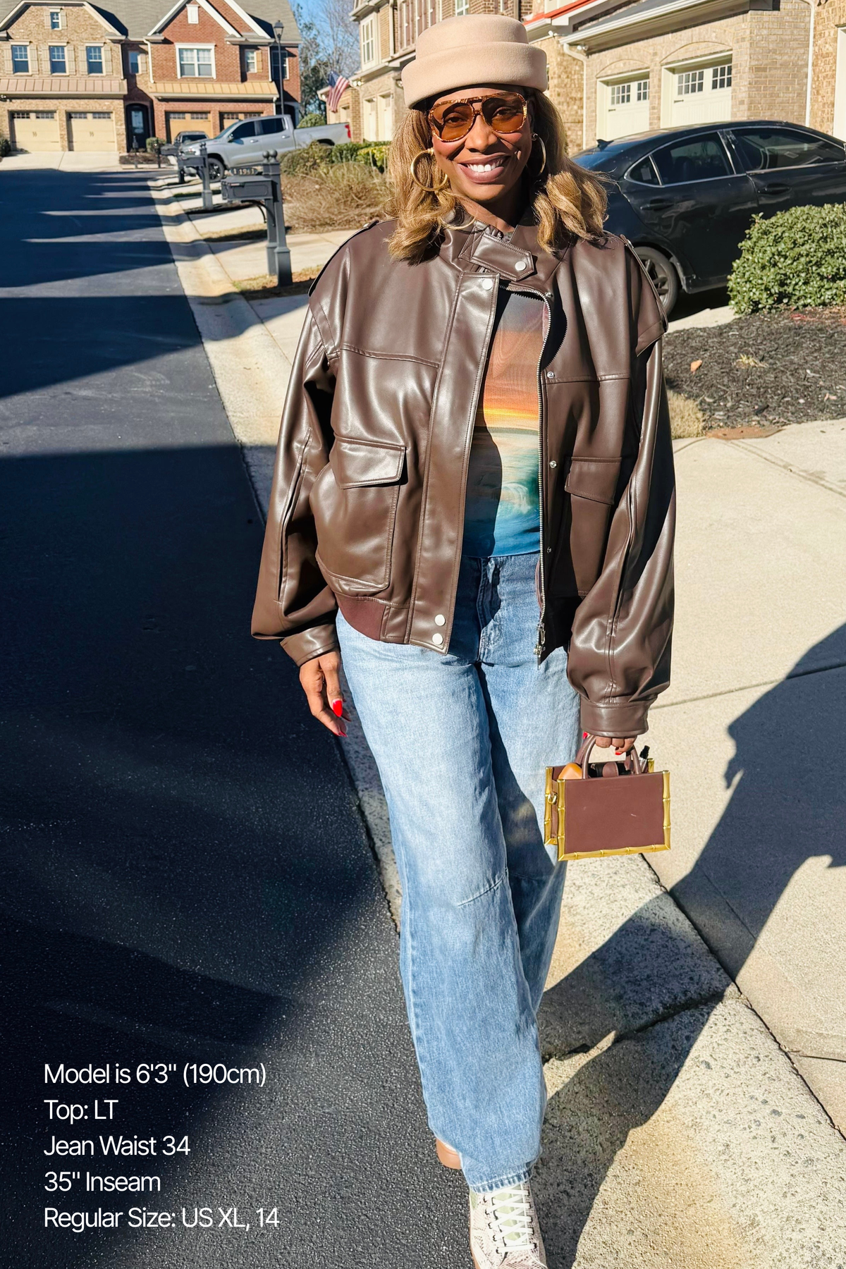 FAUX LEATHER BOMBER