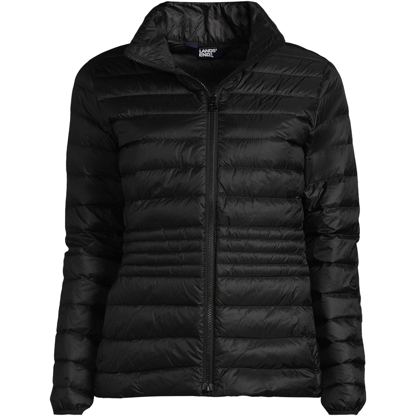 Lands' End Women's Tall Wanderweight Packable Down Jacket Medium Black