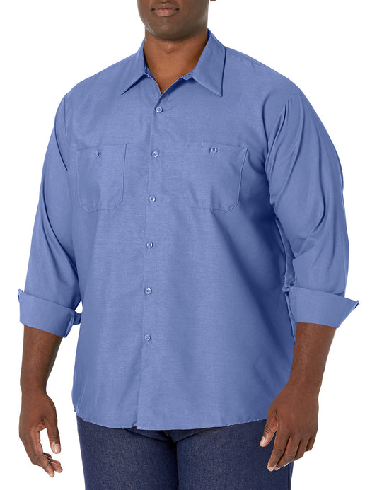 Red Kap Men's Size Industrial Work Shirt, Regular Fit, Long Sleeve, Petrol Blue, 4X-Large/Tall