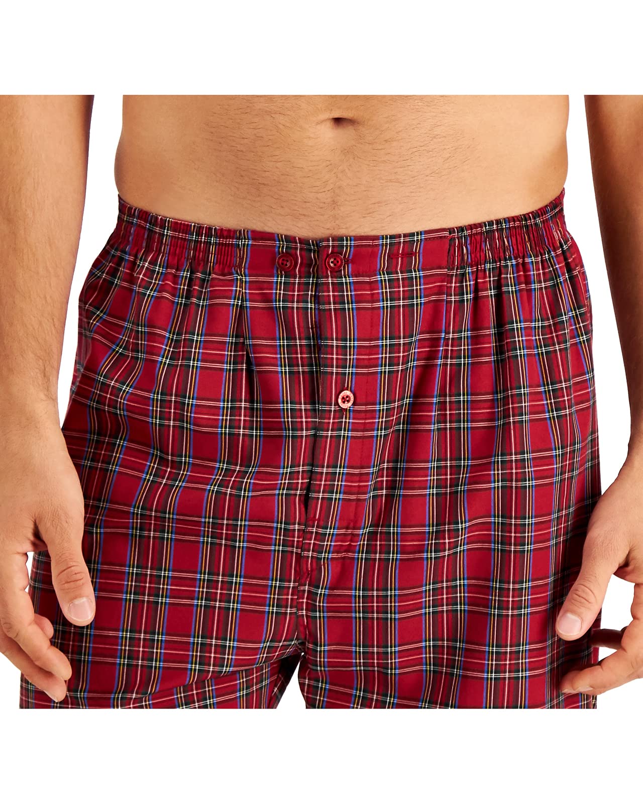 Hanes Men's Tall Man Classics Broadcloth Woven Pajama Set, 4016T, Red Plaid, LT