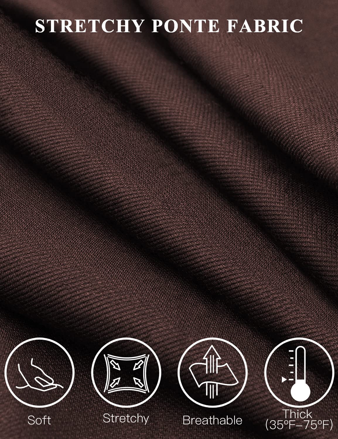 Tapata Women's 28''/30''/32''/34'' Stretchy Bootcut Dress Pants with Pockets Tall, Petite, Regular for Office Work Business 34", Brown, XXL