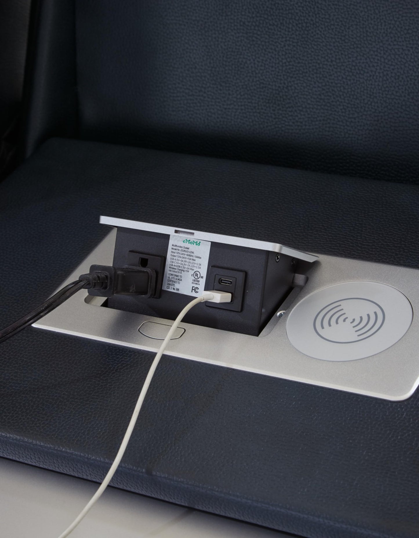 Signature Design by Ashley Fyne-Dyme Contemporary Power Reclining Sofa with USB Charging Ports and Adjustable Headrest, Blue