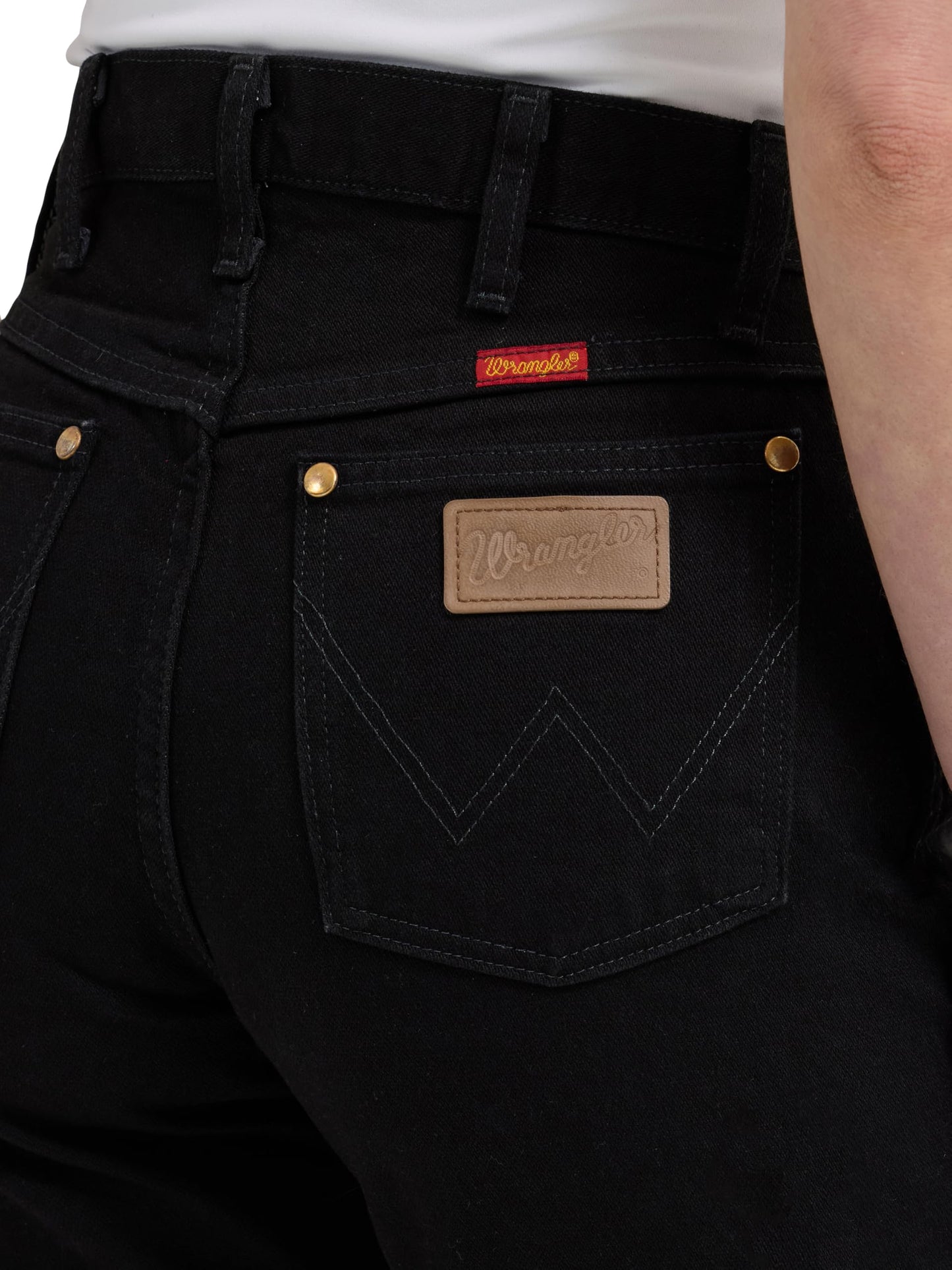 Wrangler Women's Cowboy Cut High Rise Slim Fit Tapered Leg Jean, Black, 1-34