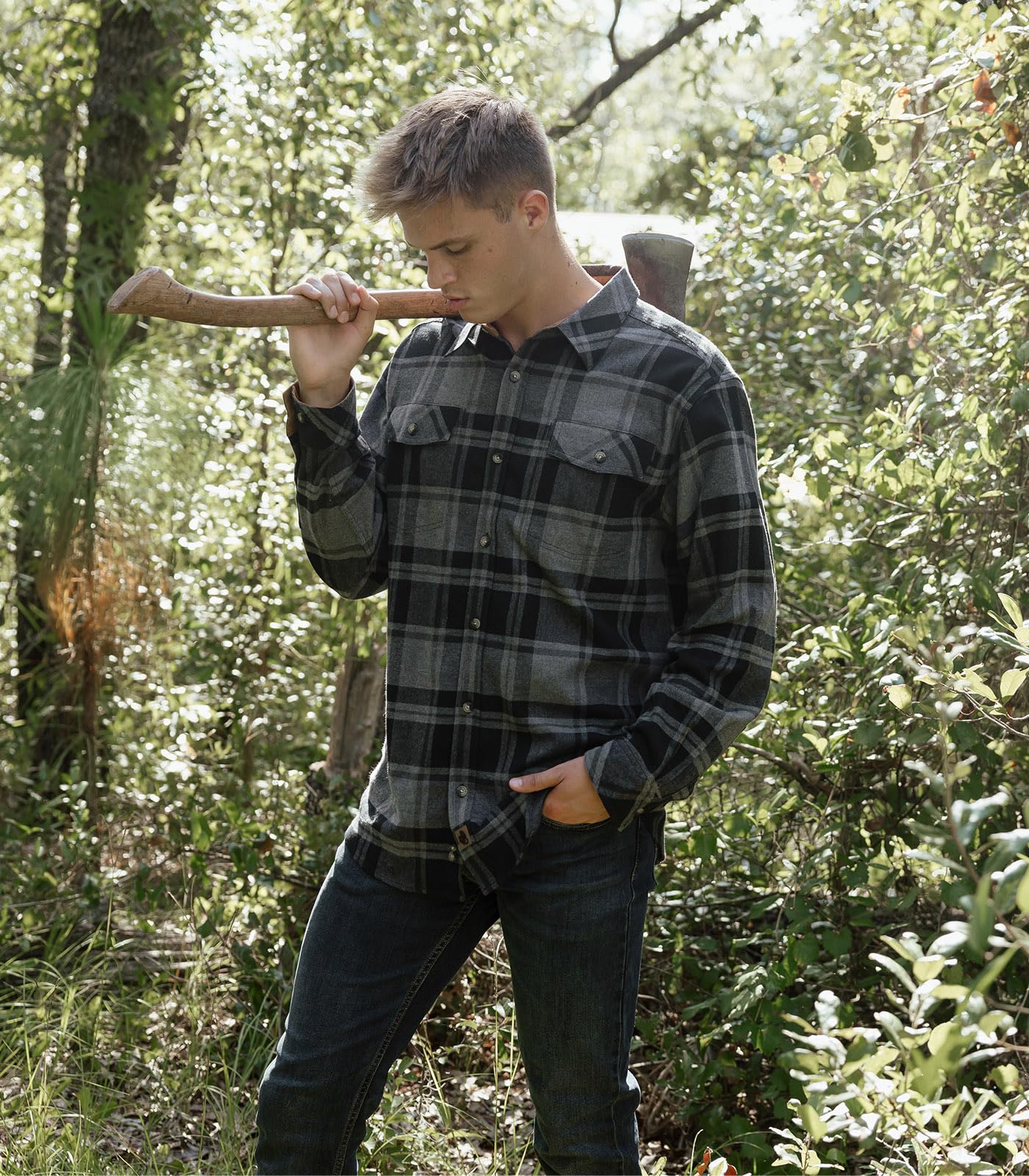 Legendary Whitetails Mens Flannel Shirt Long Sleeve Button Down Relaxed Fit, Fox Hunt Plaid, 4XT