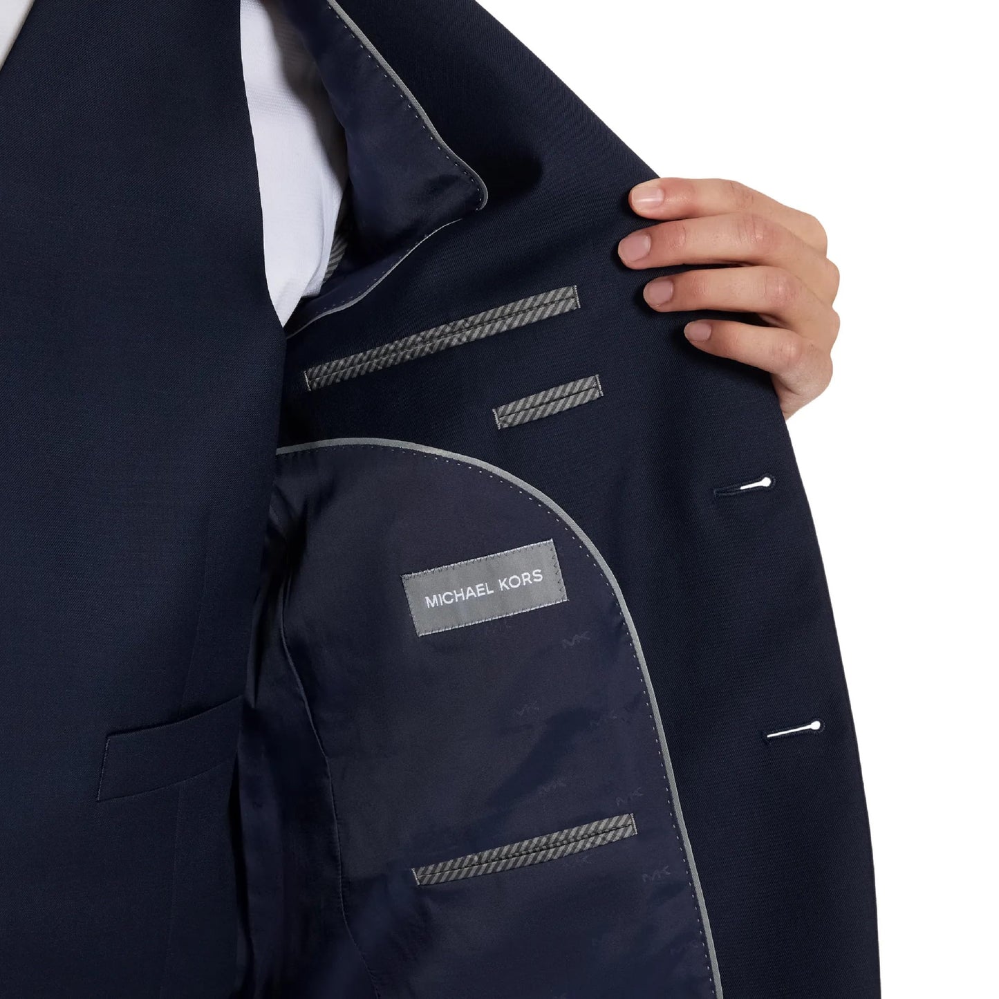 Michael Kors Navy Solid Classic Sport Coats|Navy,50XL