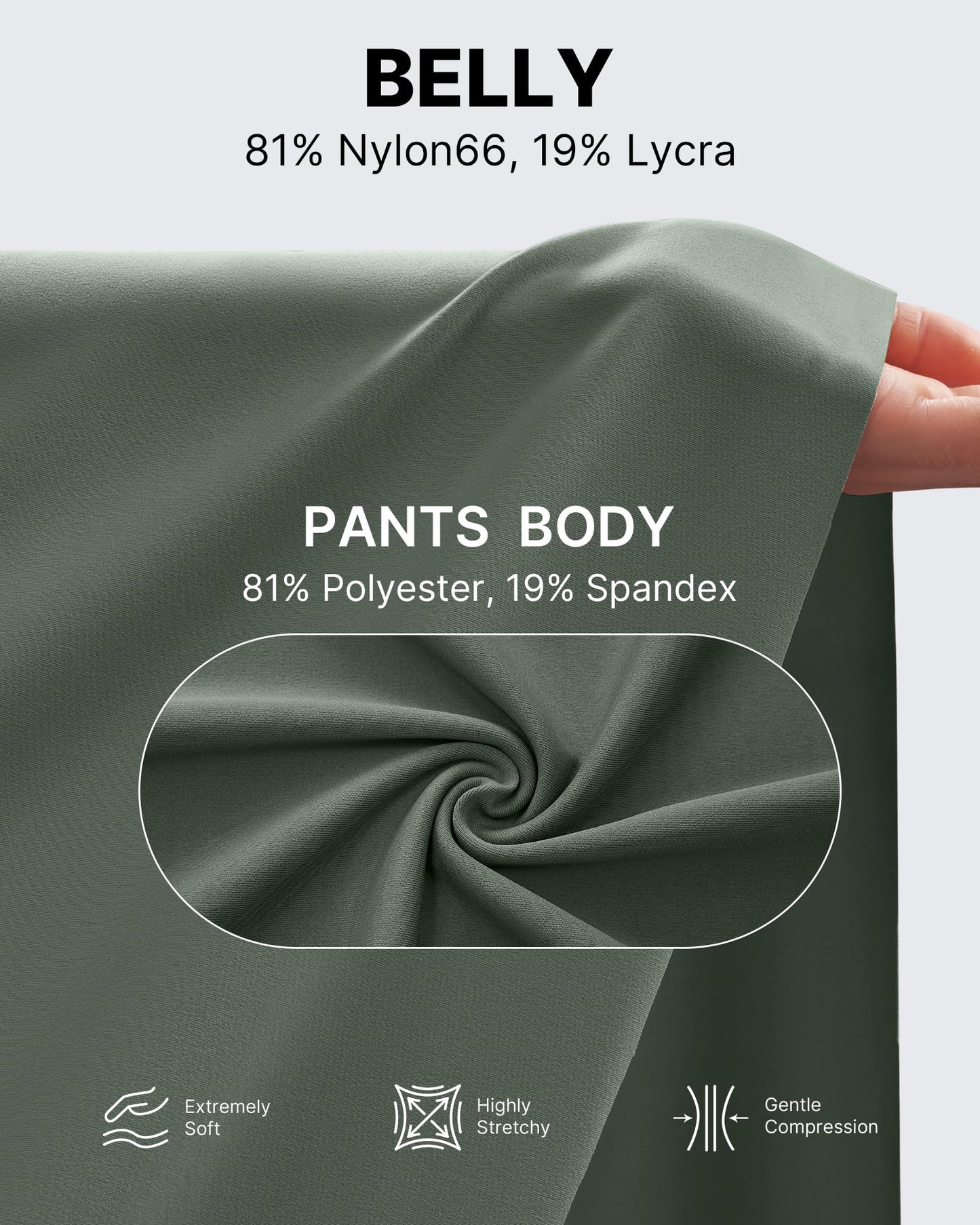G4Free Maternity Dress Pants with Pockets Stretchy Quick Dry Workout Yoga Pants for Casual (Gray Sage,XS,32")