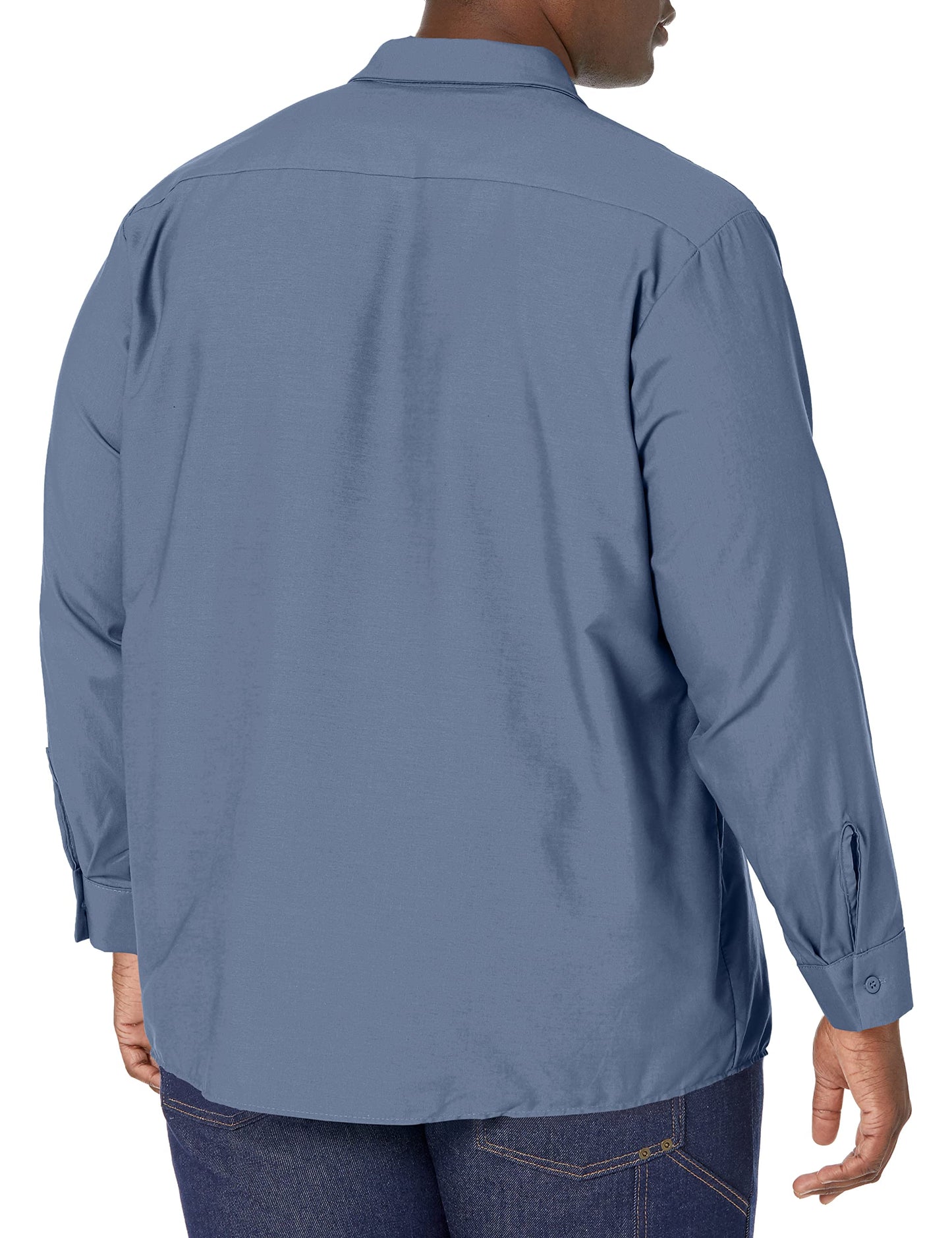 Red Kap Men's Size Industrial Work Shirt, Regular Fit, Long Sleeve, Postman Blue, X-Large/Tall