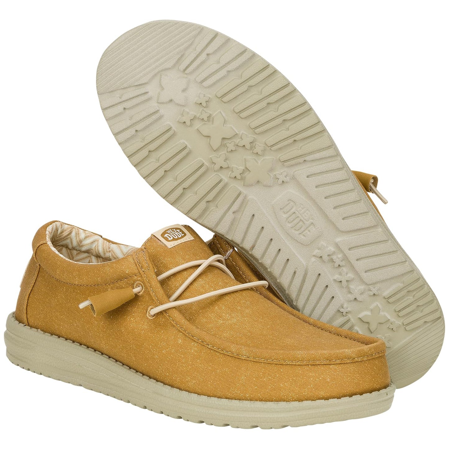HEYDUDE Wally Stretch Canvas Cumin Brown/Stone Grey Size 14, Men’s Shoes, Men's Slip-on Loafers, Comfortable & Light-Weight